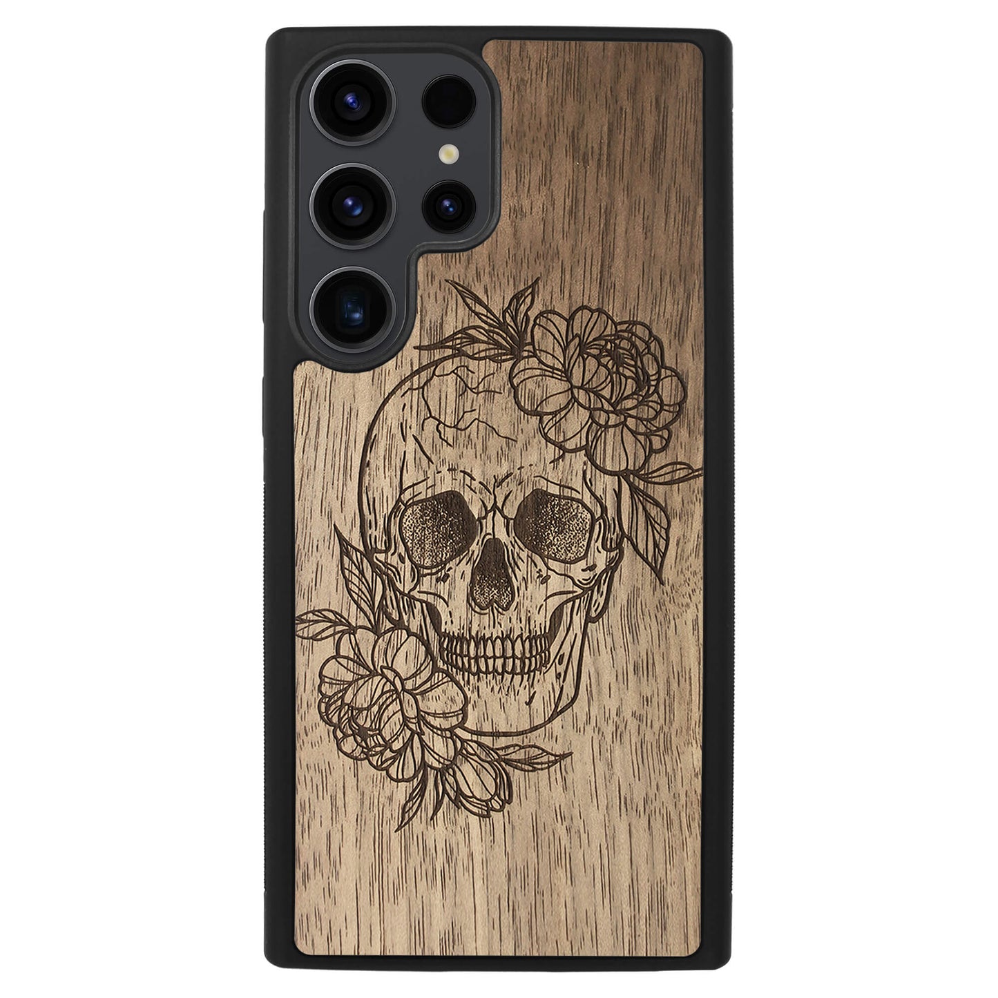 Wooden Case for Samsung Galaxy S23 Ultra Skull