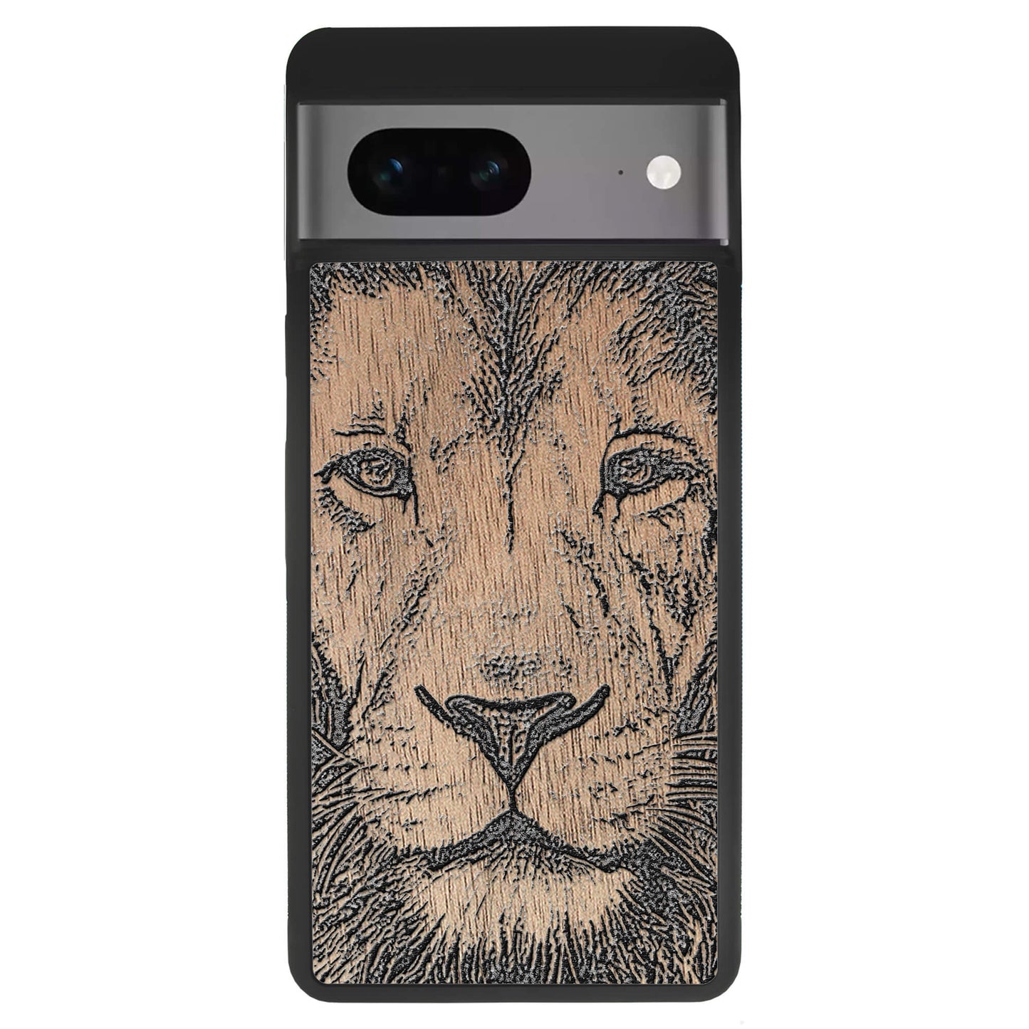 Wooden Case for Google Pixel 7 Lion face