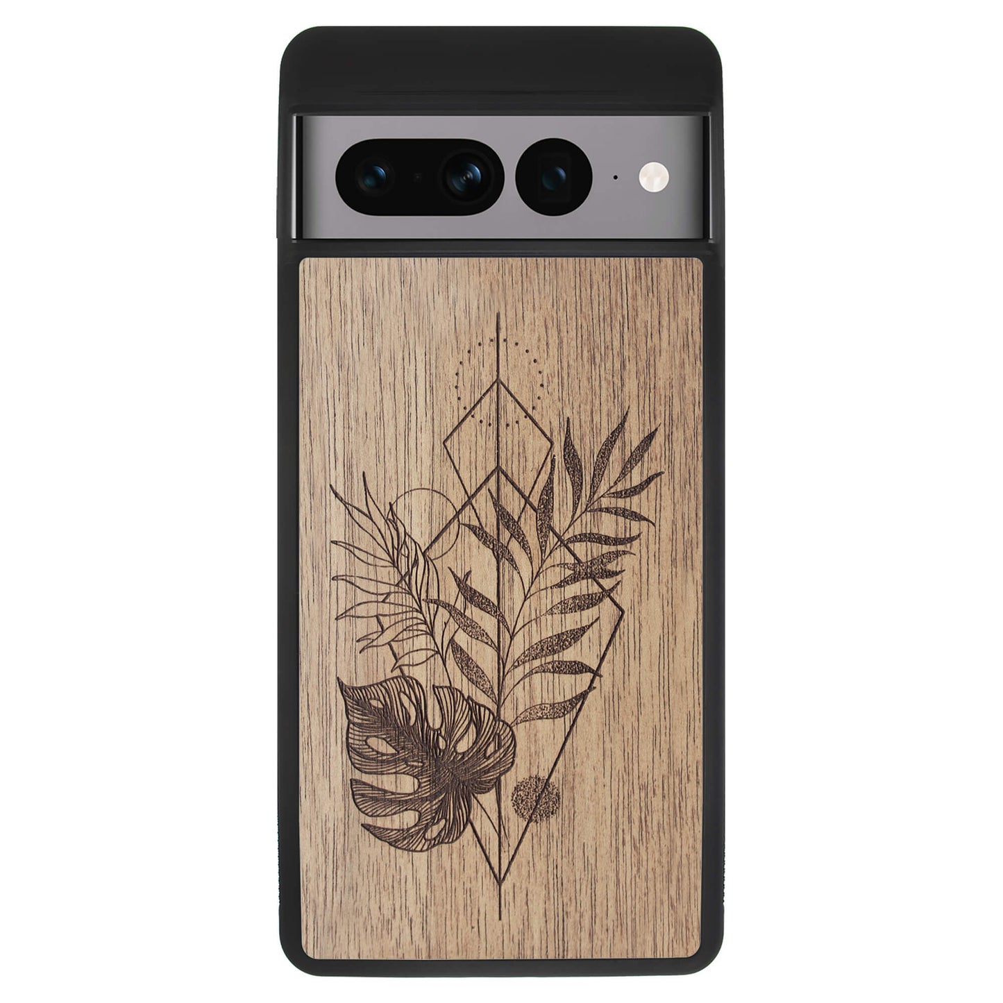 Wooden Case for Google Pixel 7 Pro Monstera