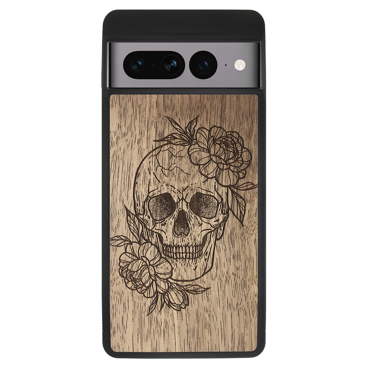 Wooden Case for Google Pixel 7 Pro Skull