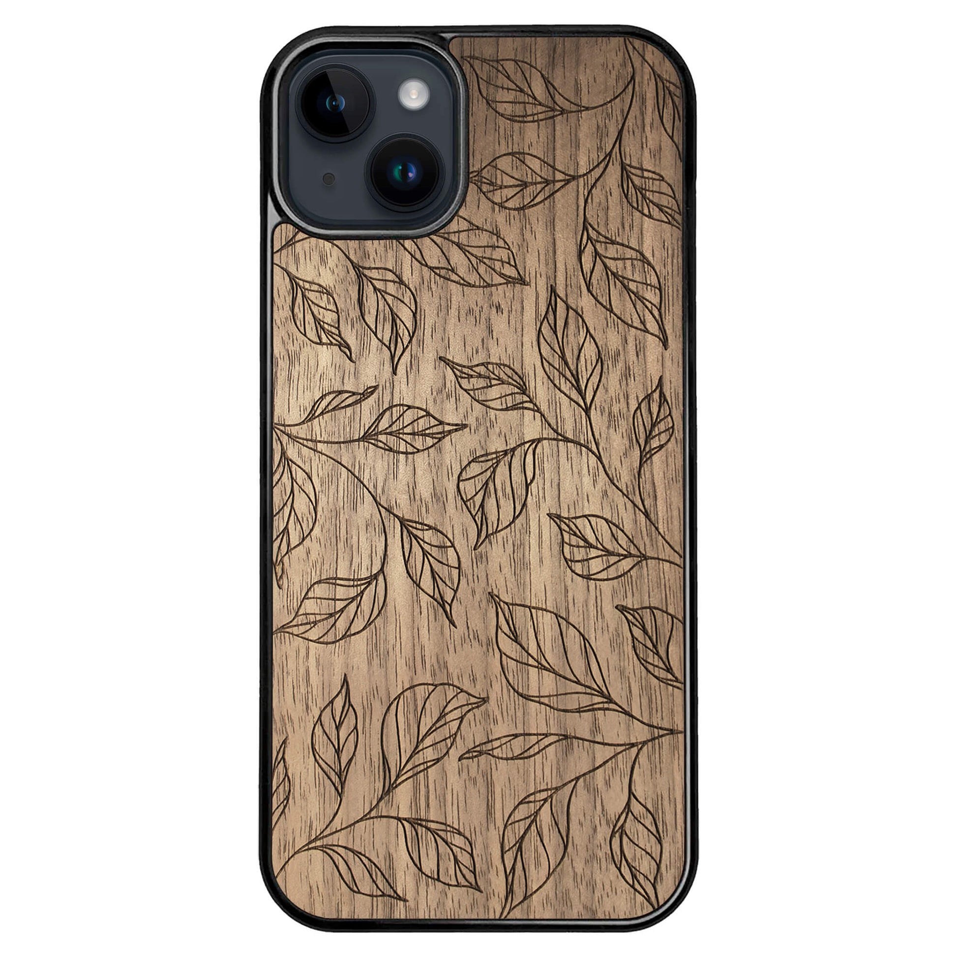 Wooden Case for iPhone 14 Plus Botanical Leaves