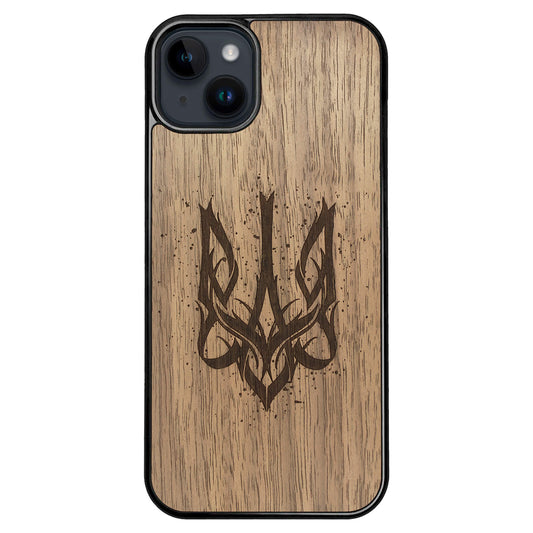 Wooden Case for iPhone 14 Plus Ukrainian Trident Trizub