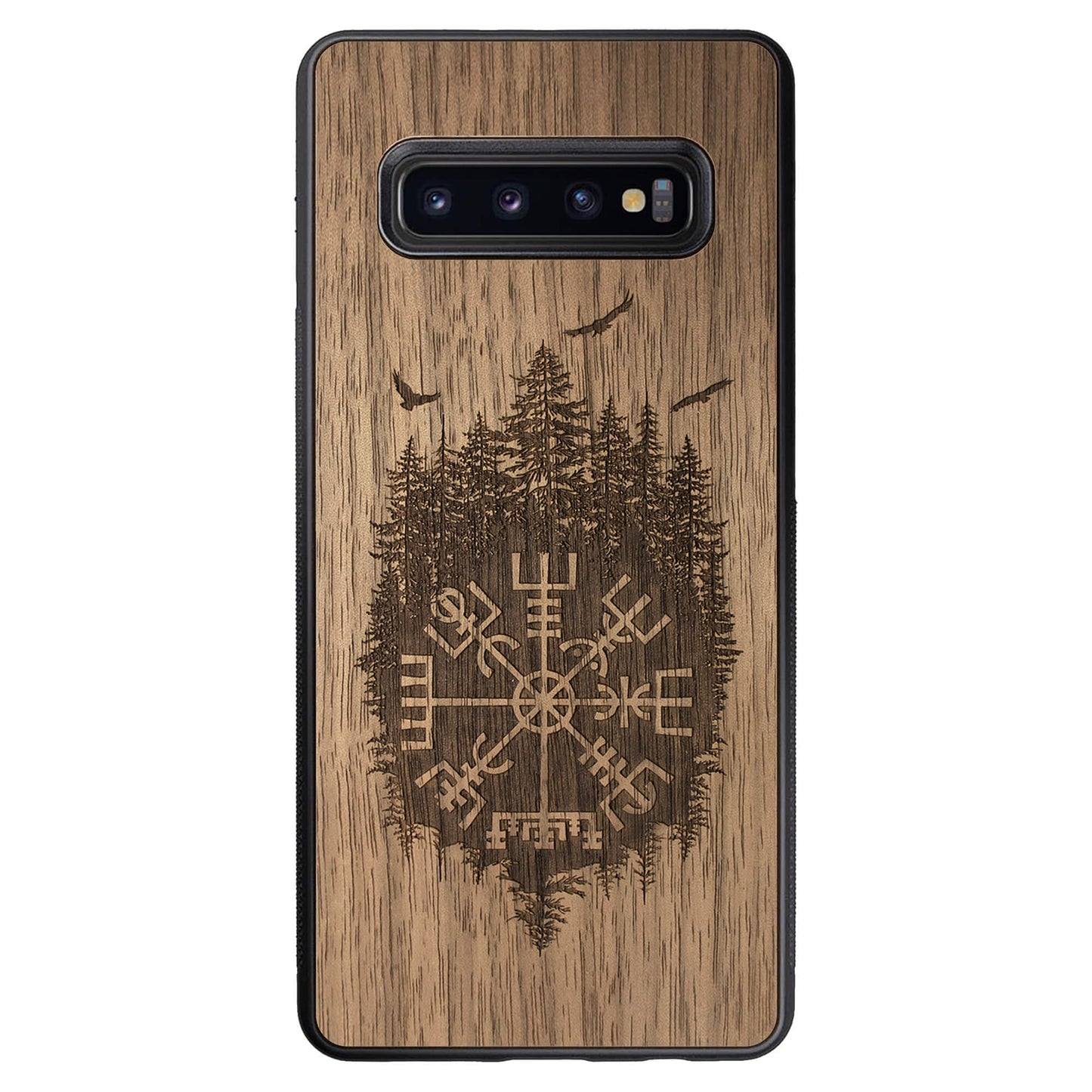 Wooden Case for Samsung Galaxy S10 Plus Viking Compass Vegvisir