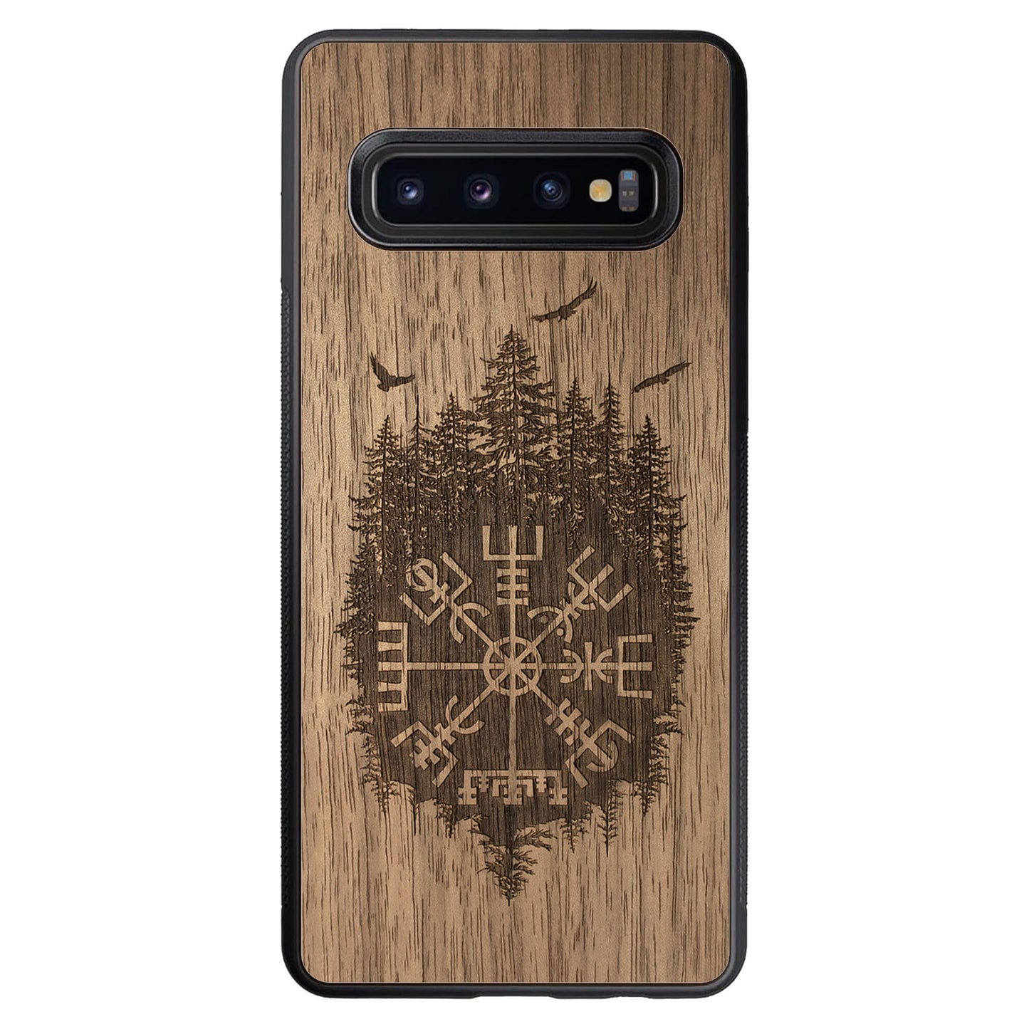 Wooden Case for Samsung Galaxy S10 Viking Compass Vegvisir