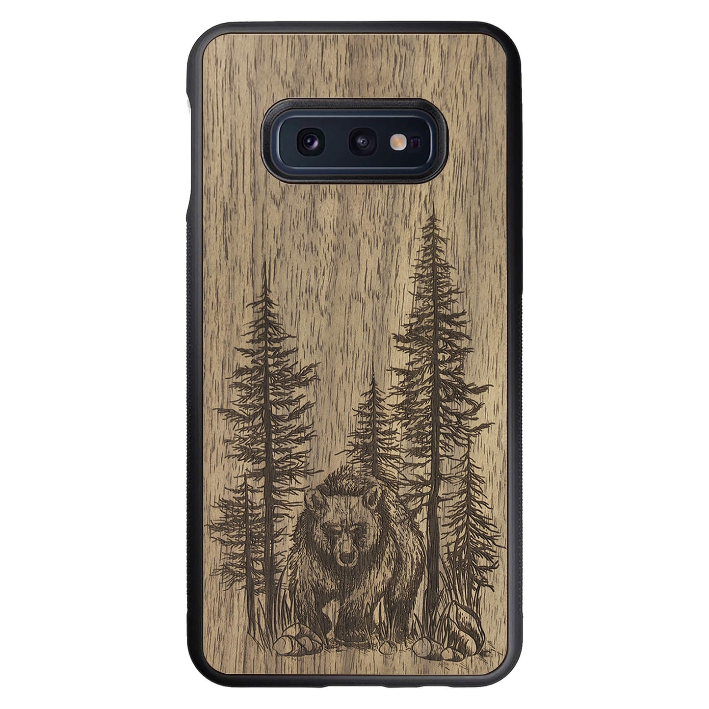 Wooden Case for Samsung Galaxy S10e Bear Forest
