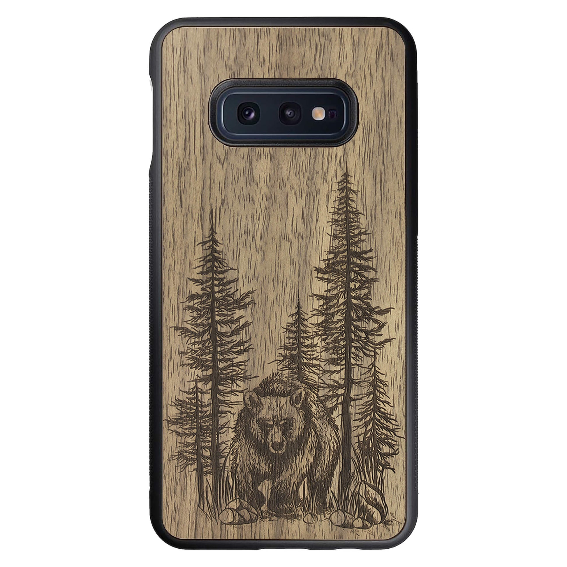Wooden Case for Samsung Galaxy S10e Bear Forest