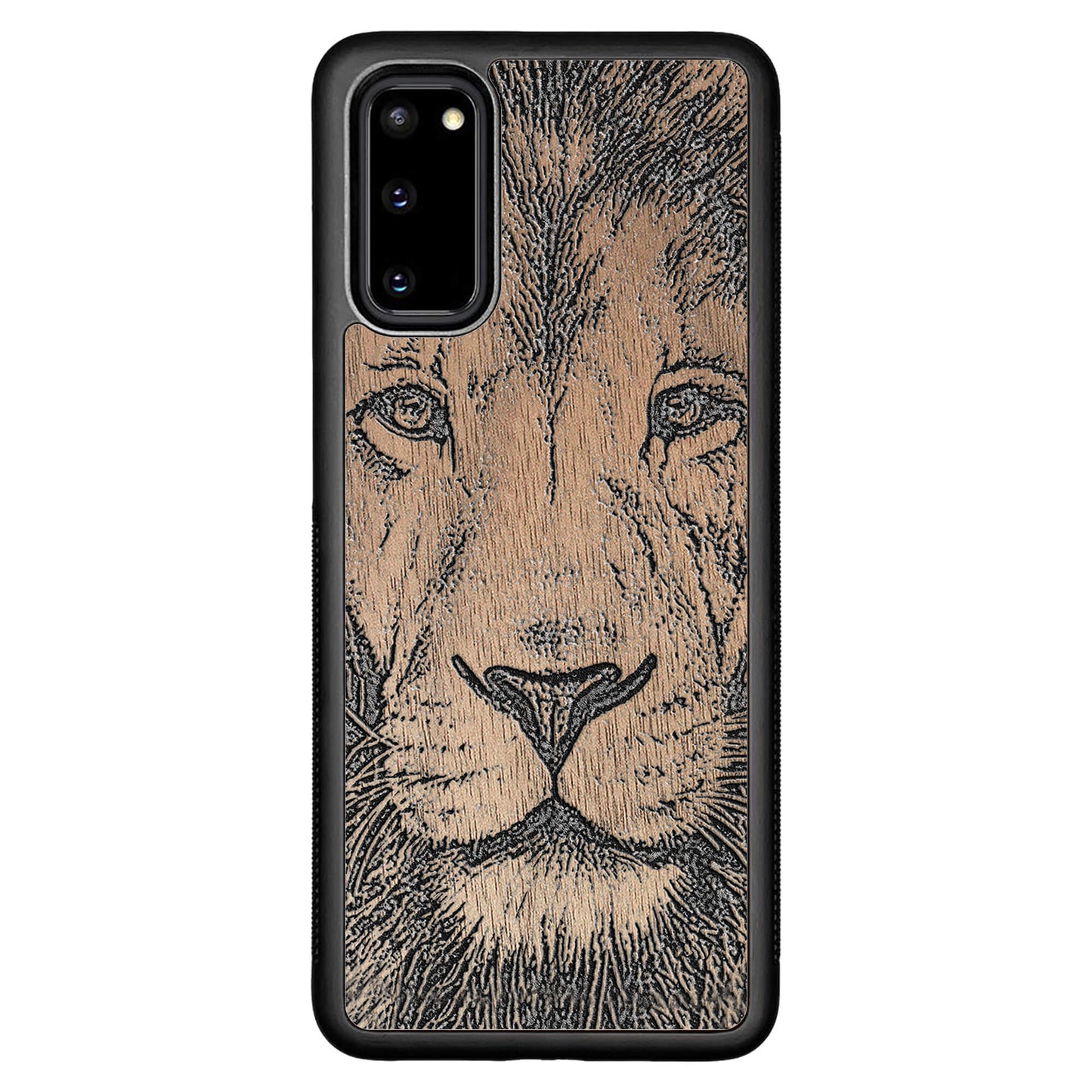 Wooden Case for Samsung Galaxy S20 Lion face