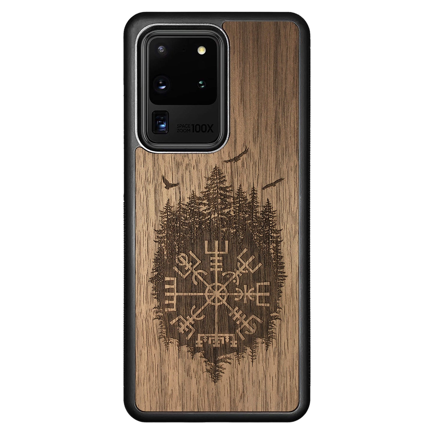 Wood Galaxy S20 Ultra Case Viking Compass Vegvisir