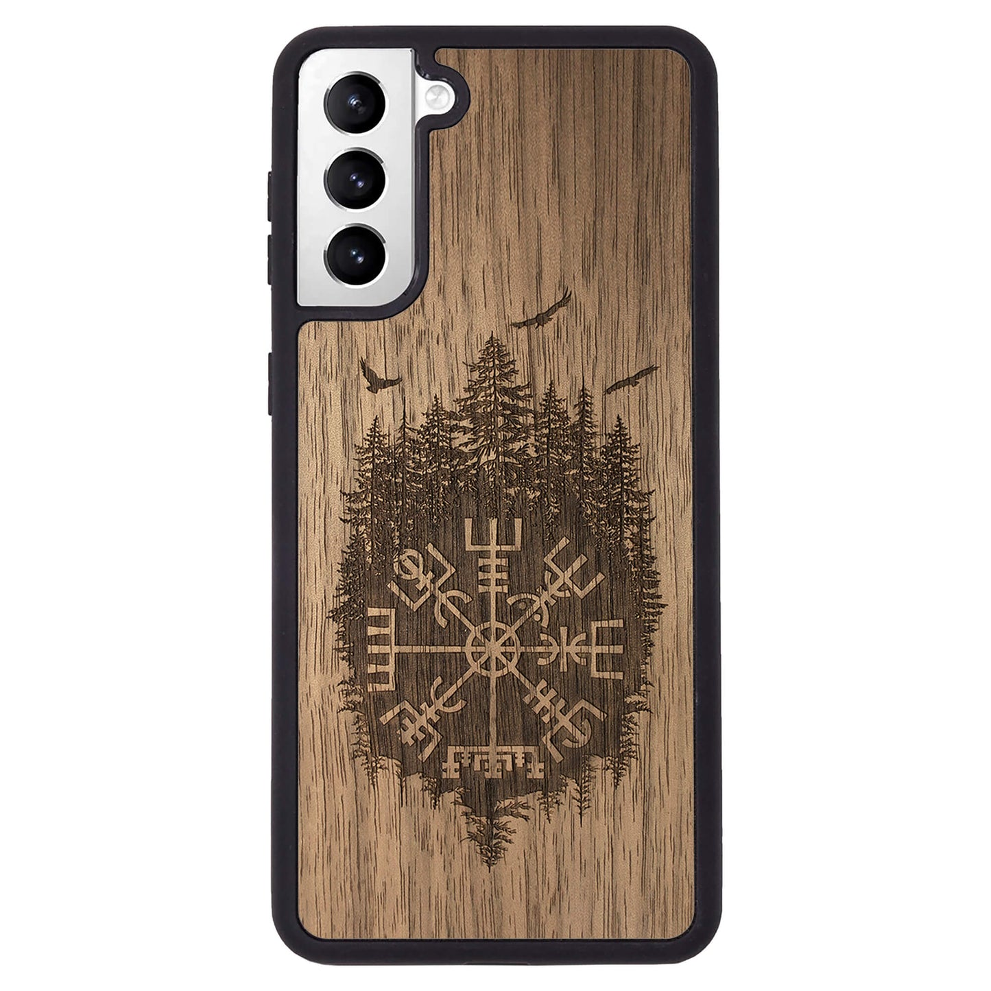 Wooden Case for Samsung Galaxy S21 Plus Viking Compass Vegvisir