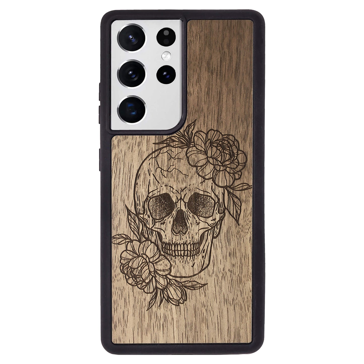 Wooden Case for Samsung Galaxy S21 Ultra Skull