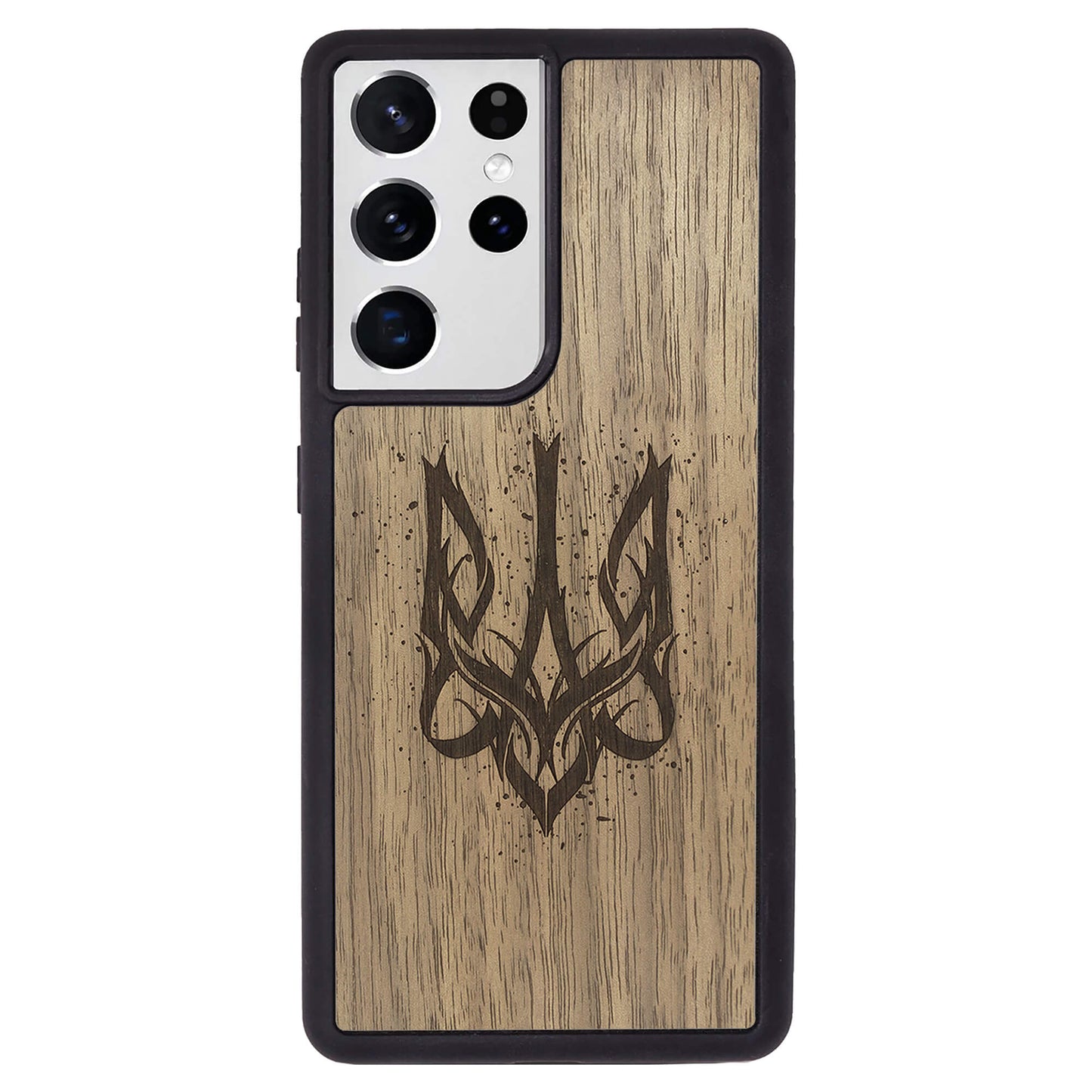 Wooden Case for Samsung Galaxy S21 Ultra Ukrainian Trident Trizub