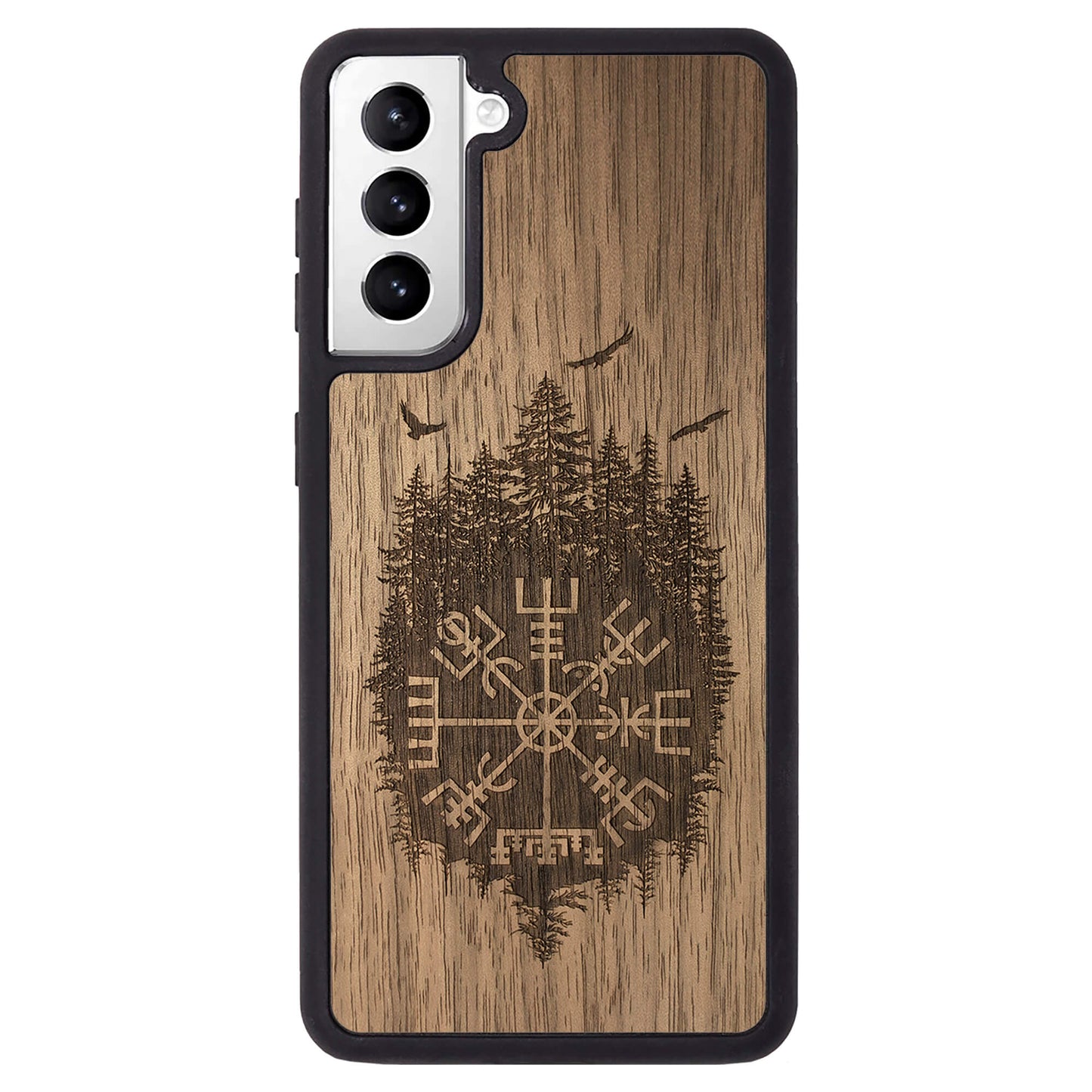Wooden Case for Samsung Galaxy S21 Viking Compass Vegvisir