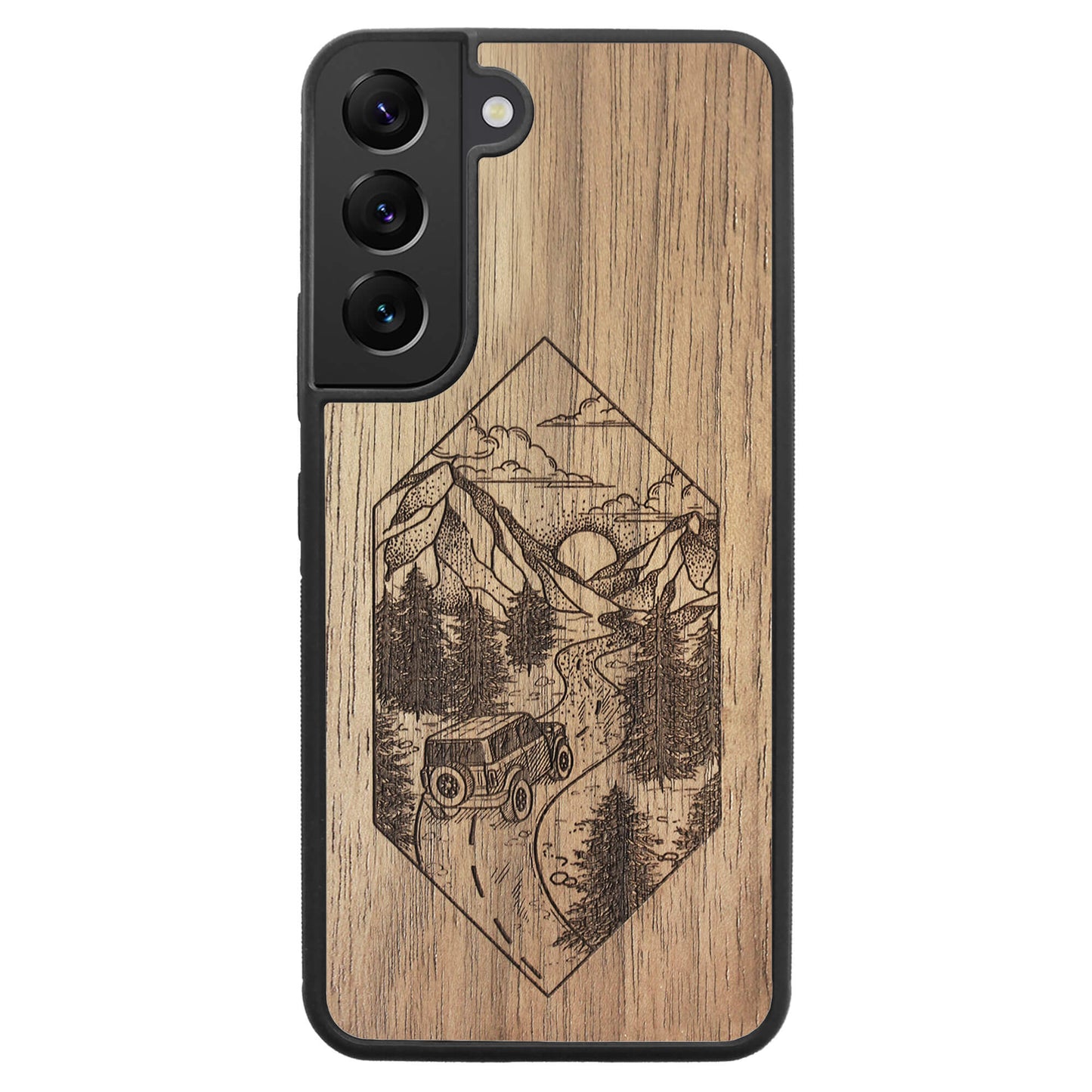 Wooden Case for Samsung Galaxy S22 Mountain Road