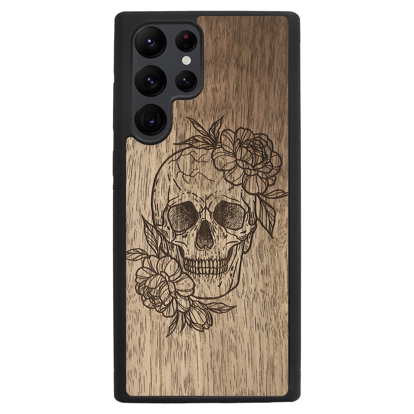 Wooden Case for Samsung Galaxy S22 Ultra Skull