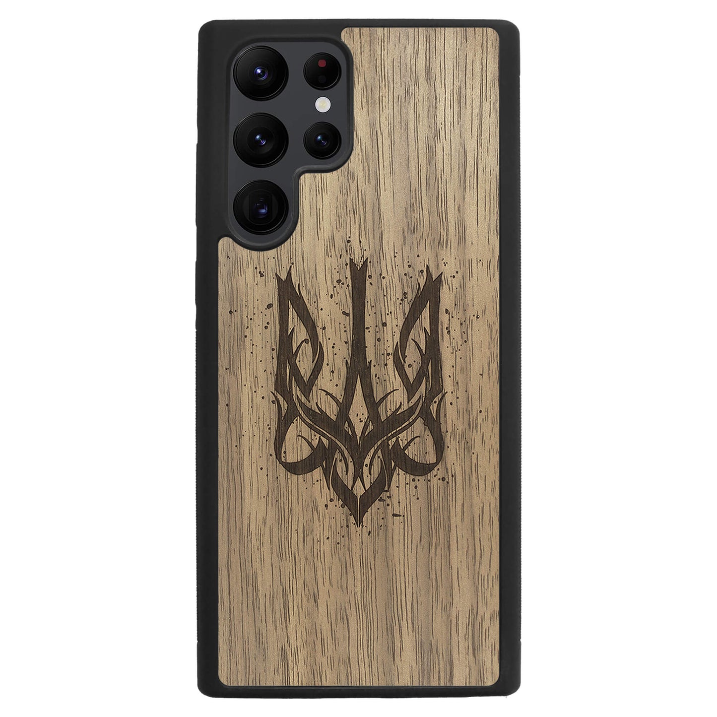 Wooden Case for Samsung Galaxy S22 Ultra Ukrainian Trident Trizub