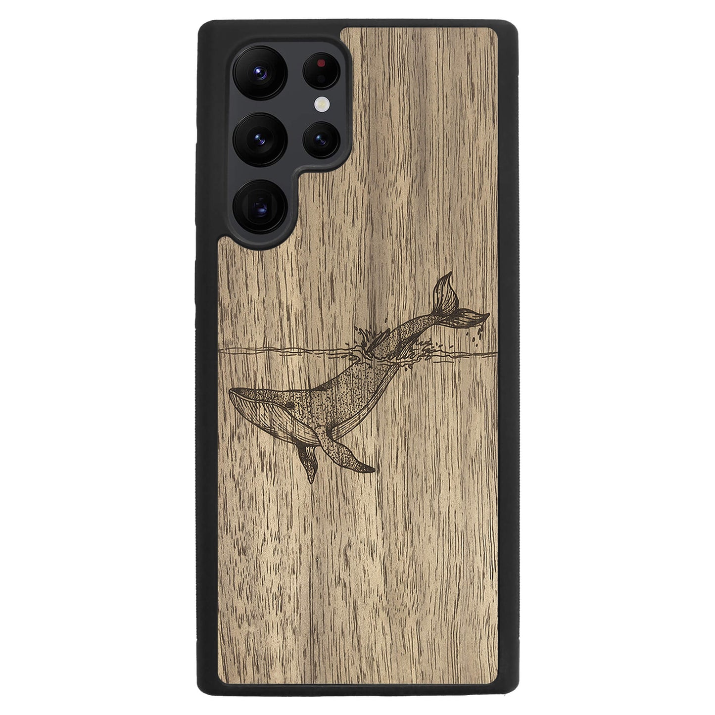 Wooden Case for Samsung Galaxy S22 Ultra Whale