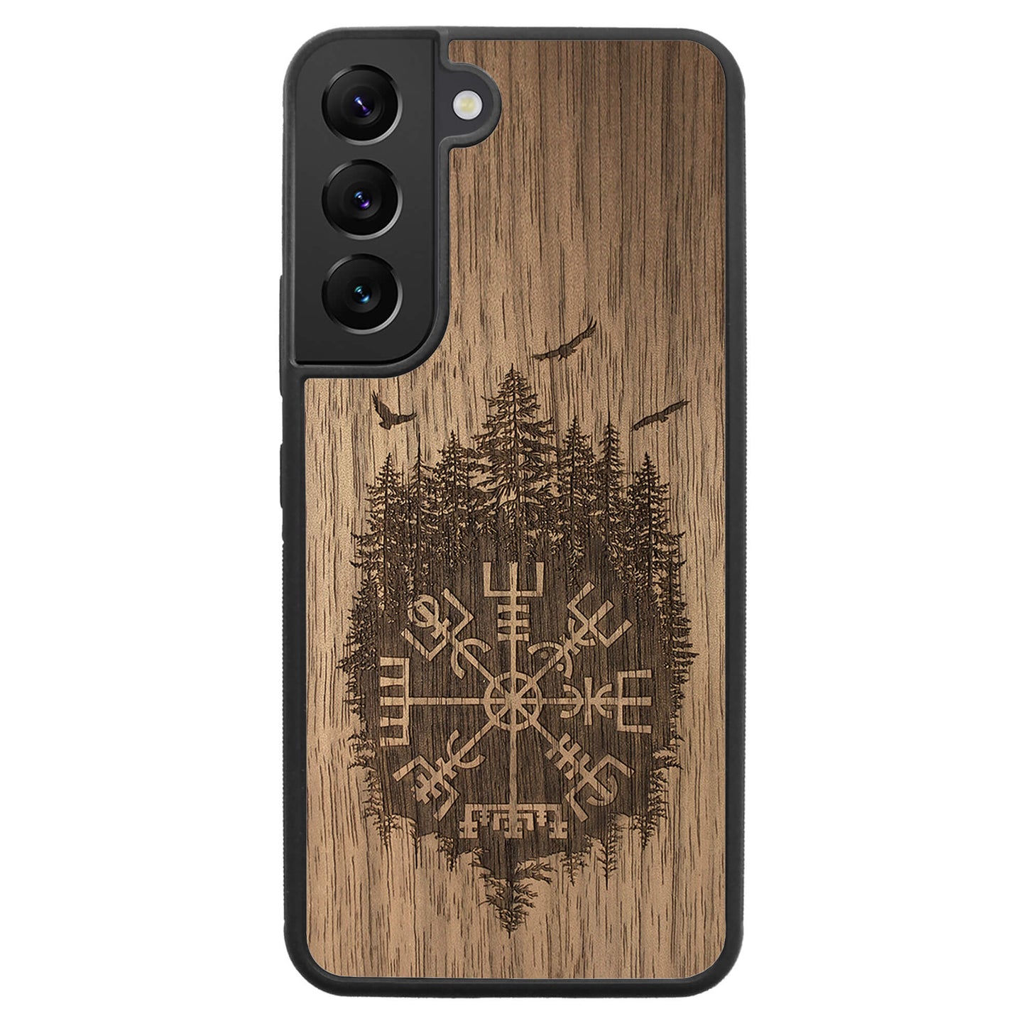 Wooden Case for Samsung Galaxy S22 Viking Compass Vegvisir