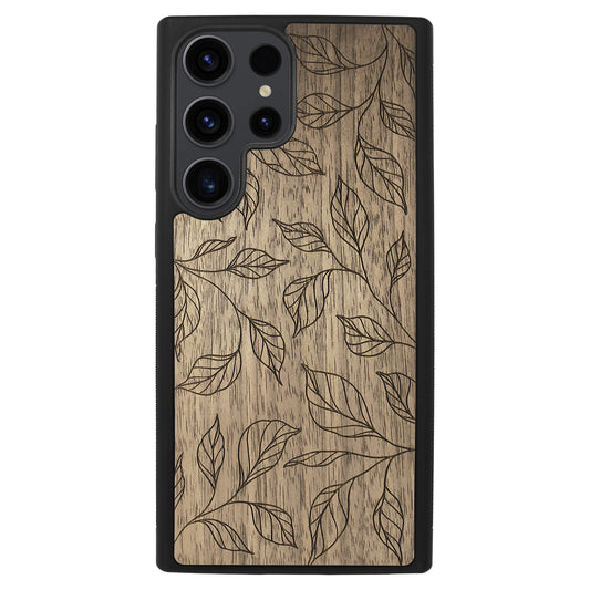 Wooden Case for Samsung Galaxy S22 Ultra Botanical Leaves