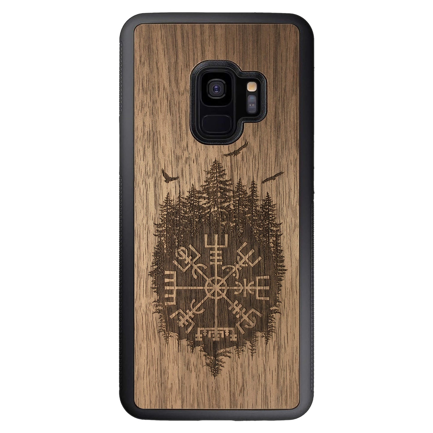 Wooden Case for Samsung Galaxy S9 Viking Compass Vegvisir