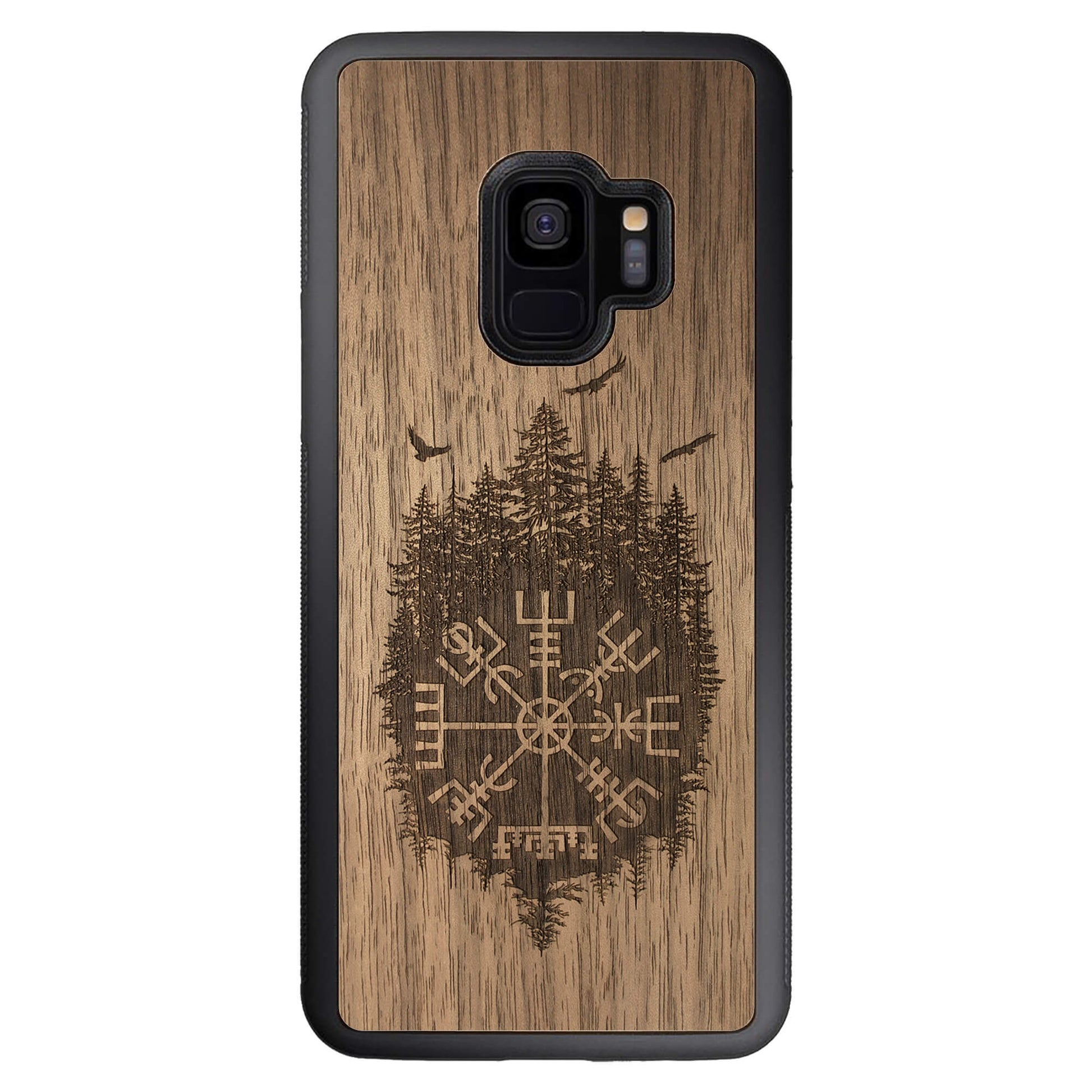 Wooden Case for Samsung Galaxy S9 Viking Compass Vegvisir