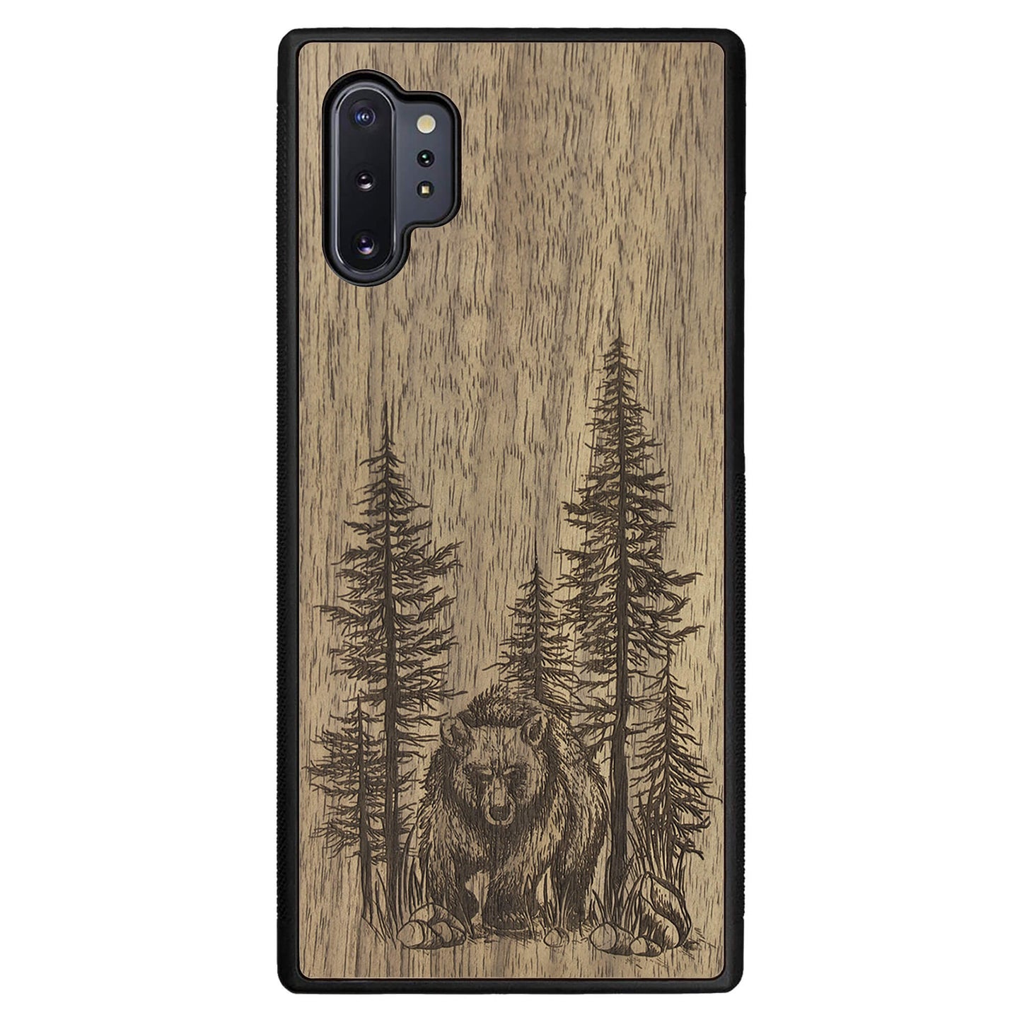 Wooden Case for Samsung Galaxy Note 10 Plus Bear Forest