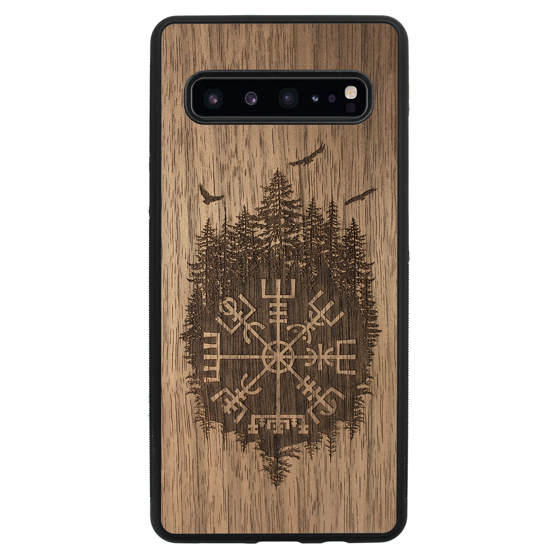 Wooden Case for Samsung Galaxy S10 5G Viking Compass Vegvisir