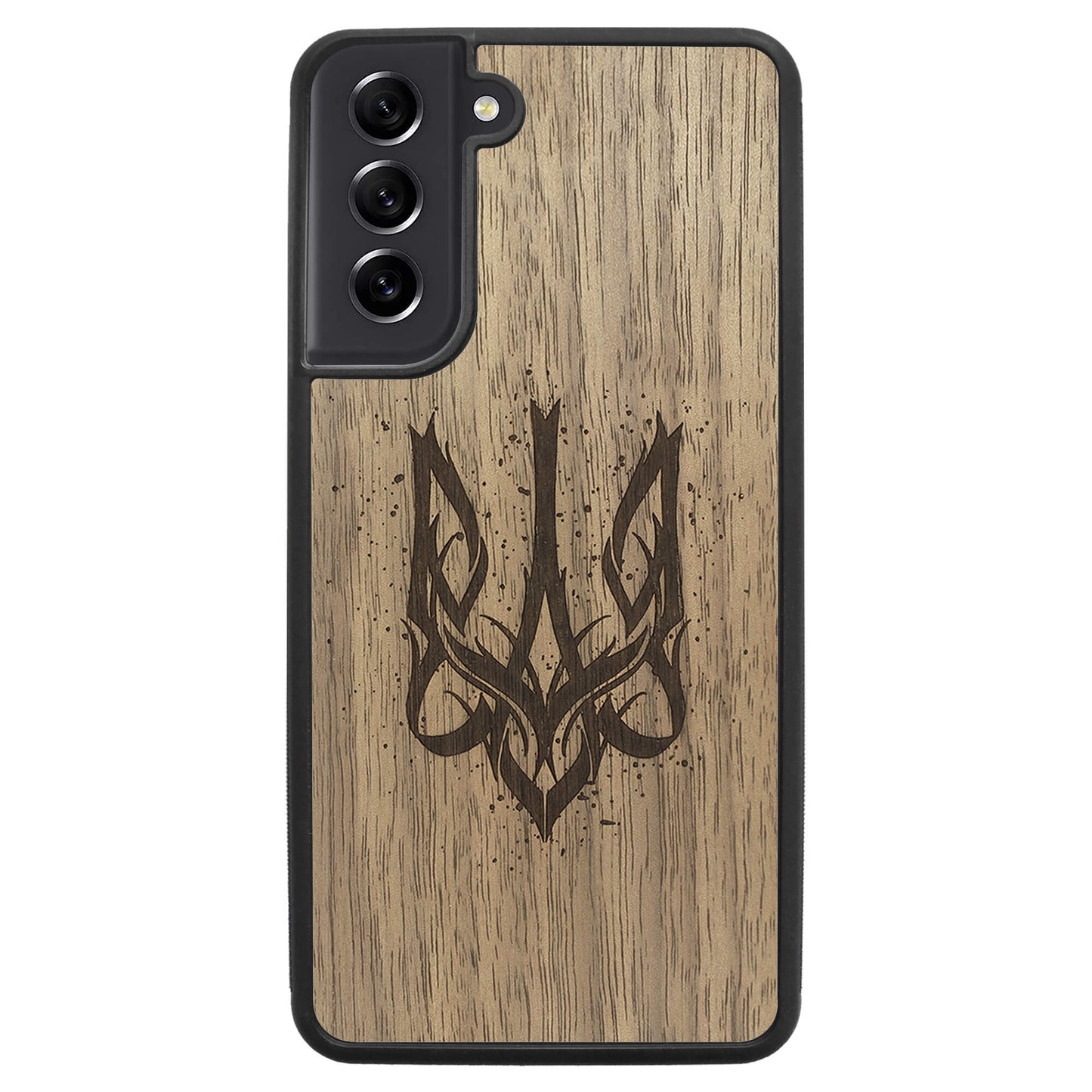 Wooden Case for Samsung Galaxy S21 FE Ukrainian Trident Trizub
