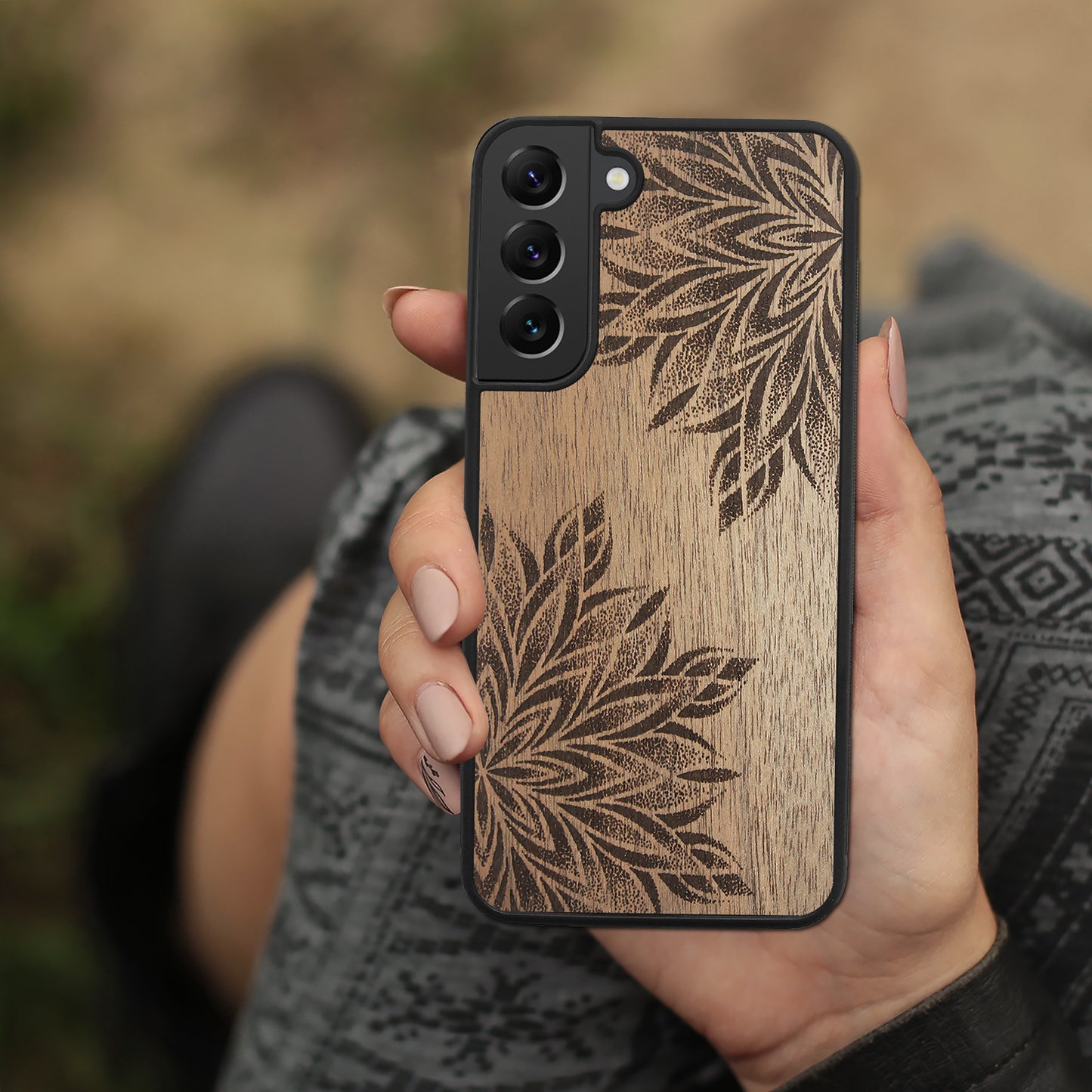 Wood Galaxy S21 FE Case Mandala