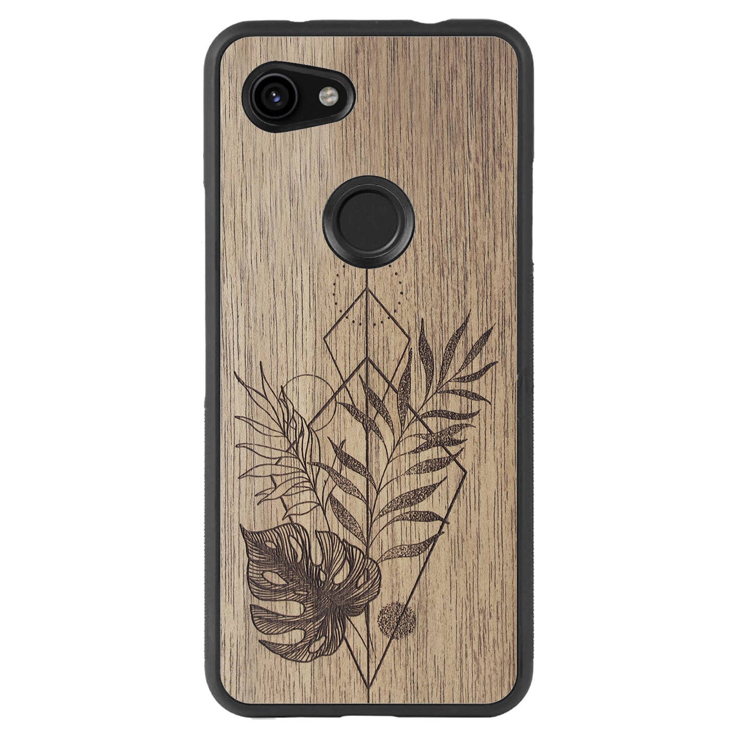 Wooden Case for Google Pixel 3A Monstera