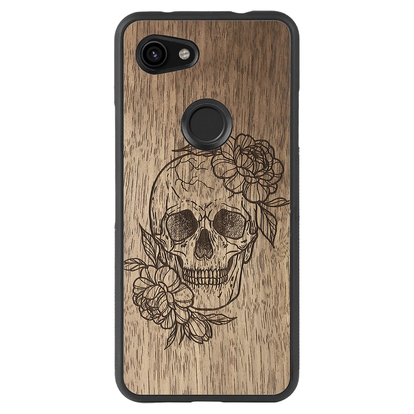 Wooden Case for Google Pixel 3A Skull