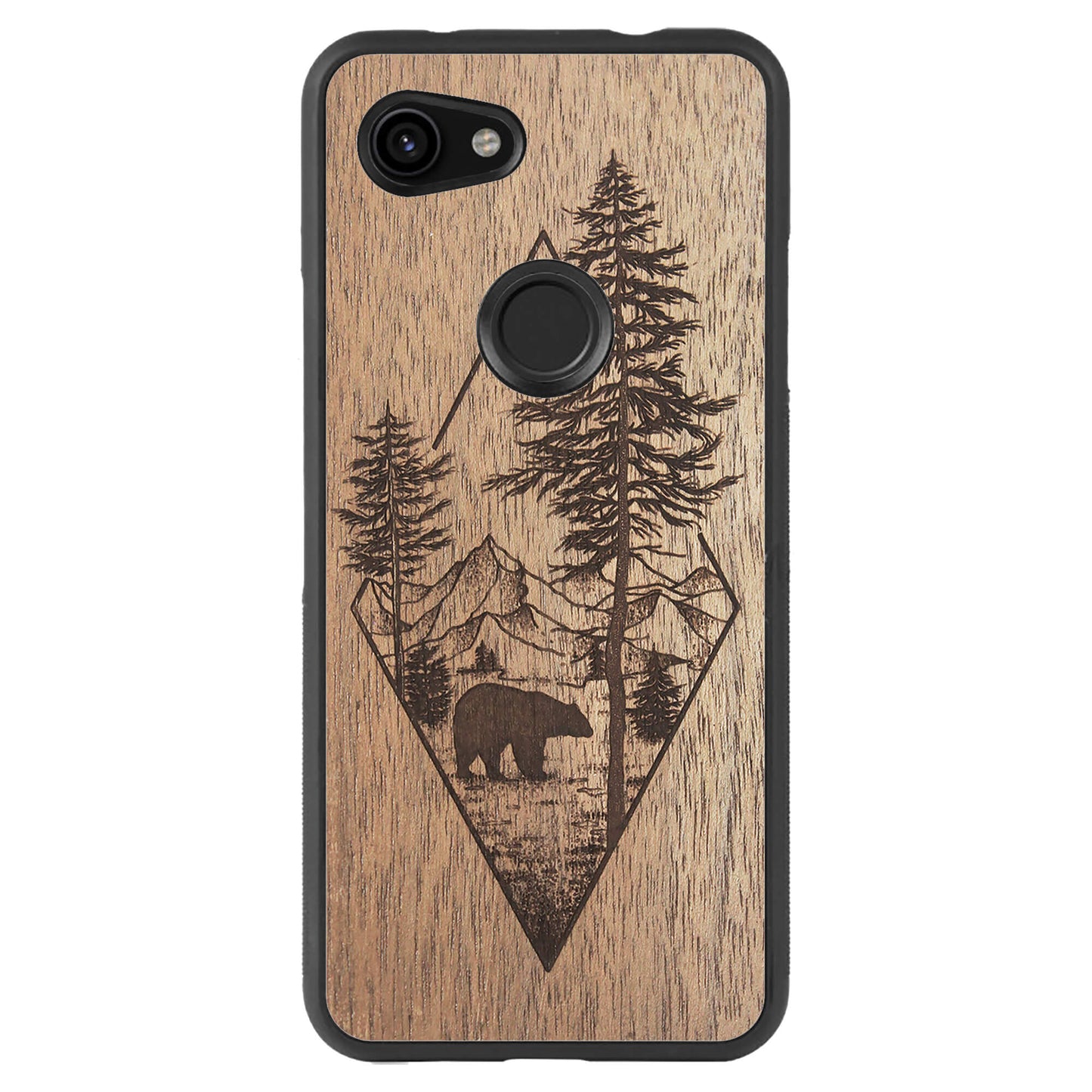 Wooden Case for Google Pixel 3A Woodland Bear