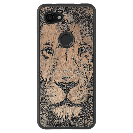 Wooden Case for Google Pixel 3A XL Lion face