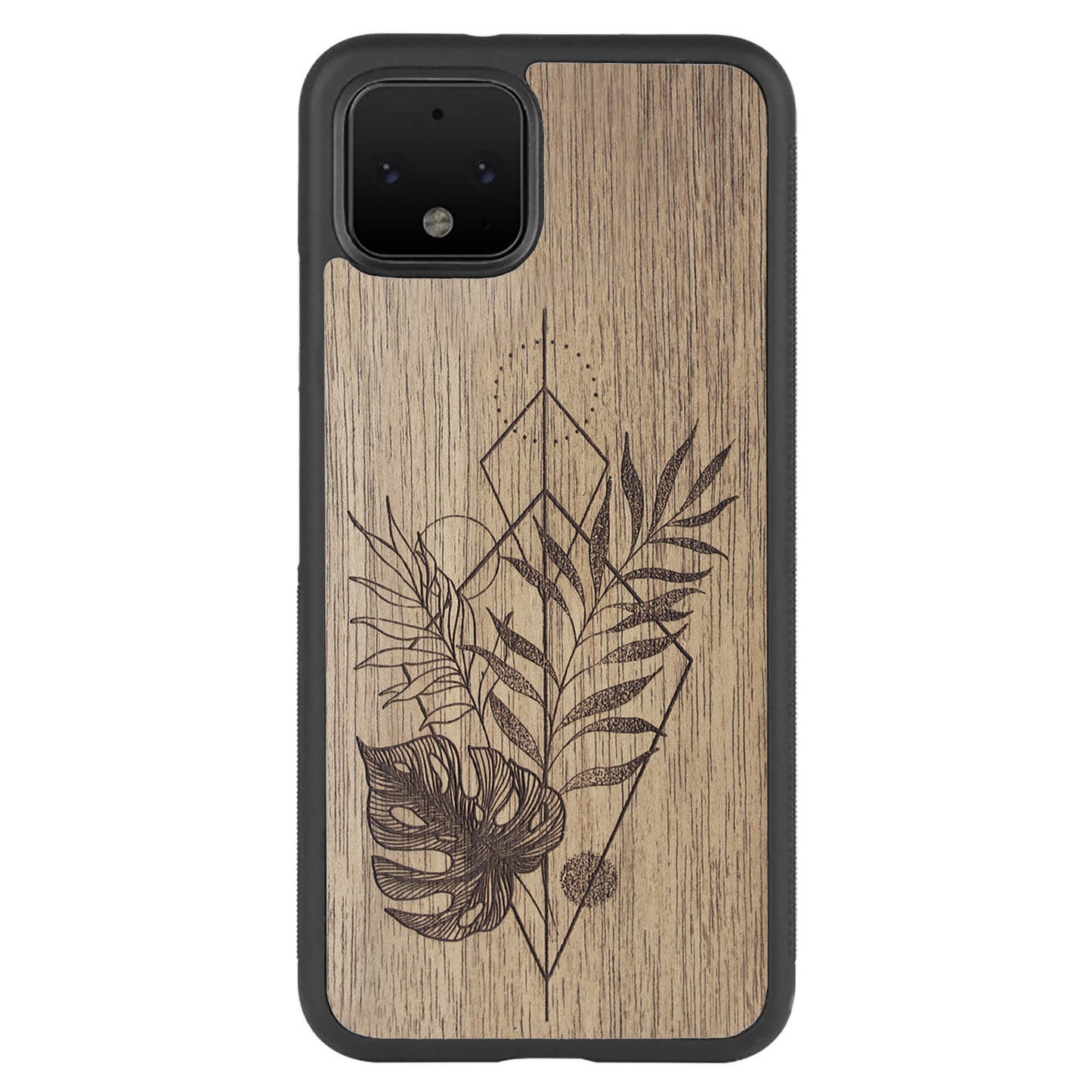 Wooden Case for Google Pixel 4 Monstera