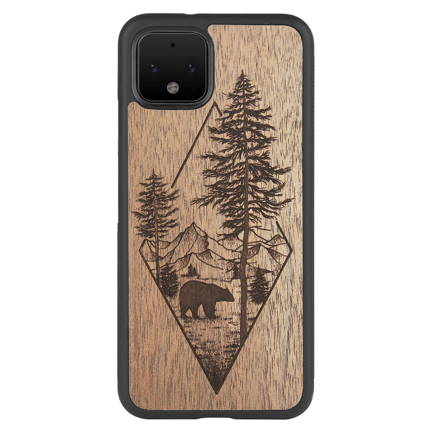 Wooden Case for Google Pixel 4 Woodland Bear