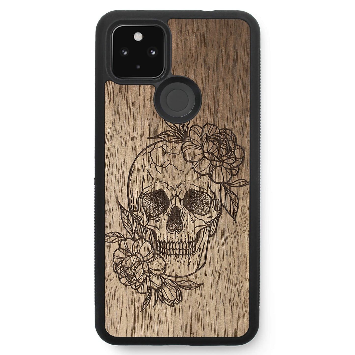 Wooden Case for Google Pixel 4A 5G Skull