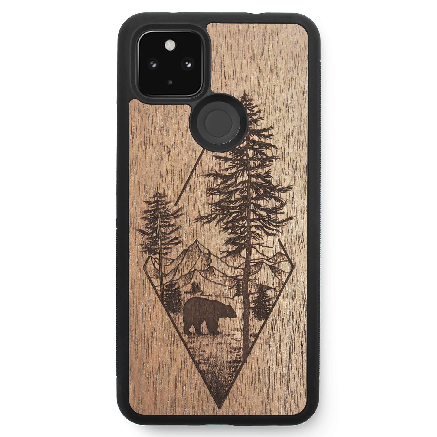 Wooden Case for Google Pixel 4A 5G Woodland Bear
