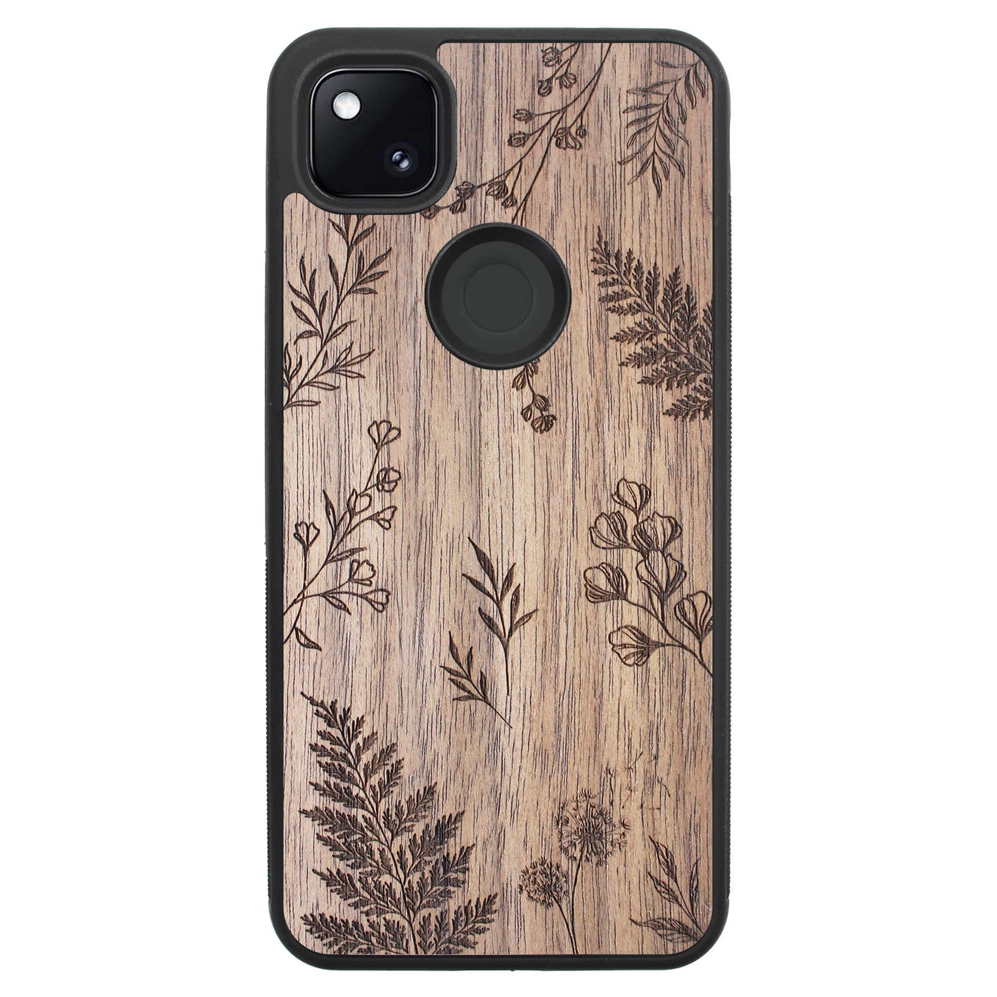 Wooden Case for Google Pixel 4A Botanical