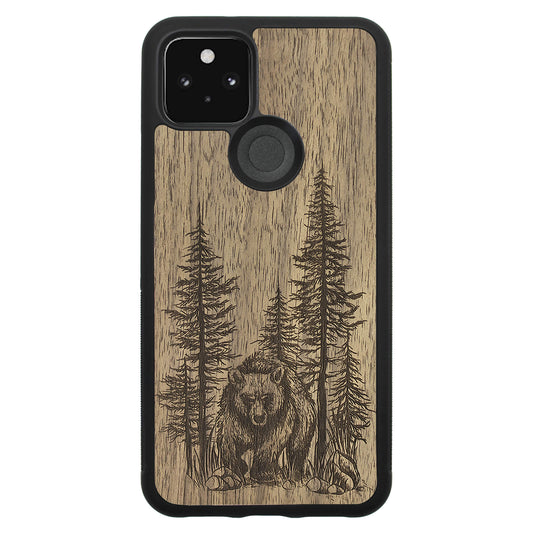 Wooden Case for Google Pixel 5 Bear Forest