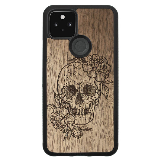 Wooden Case for Google Pixel 5 Skull