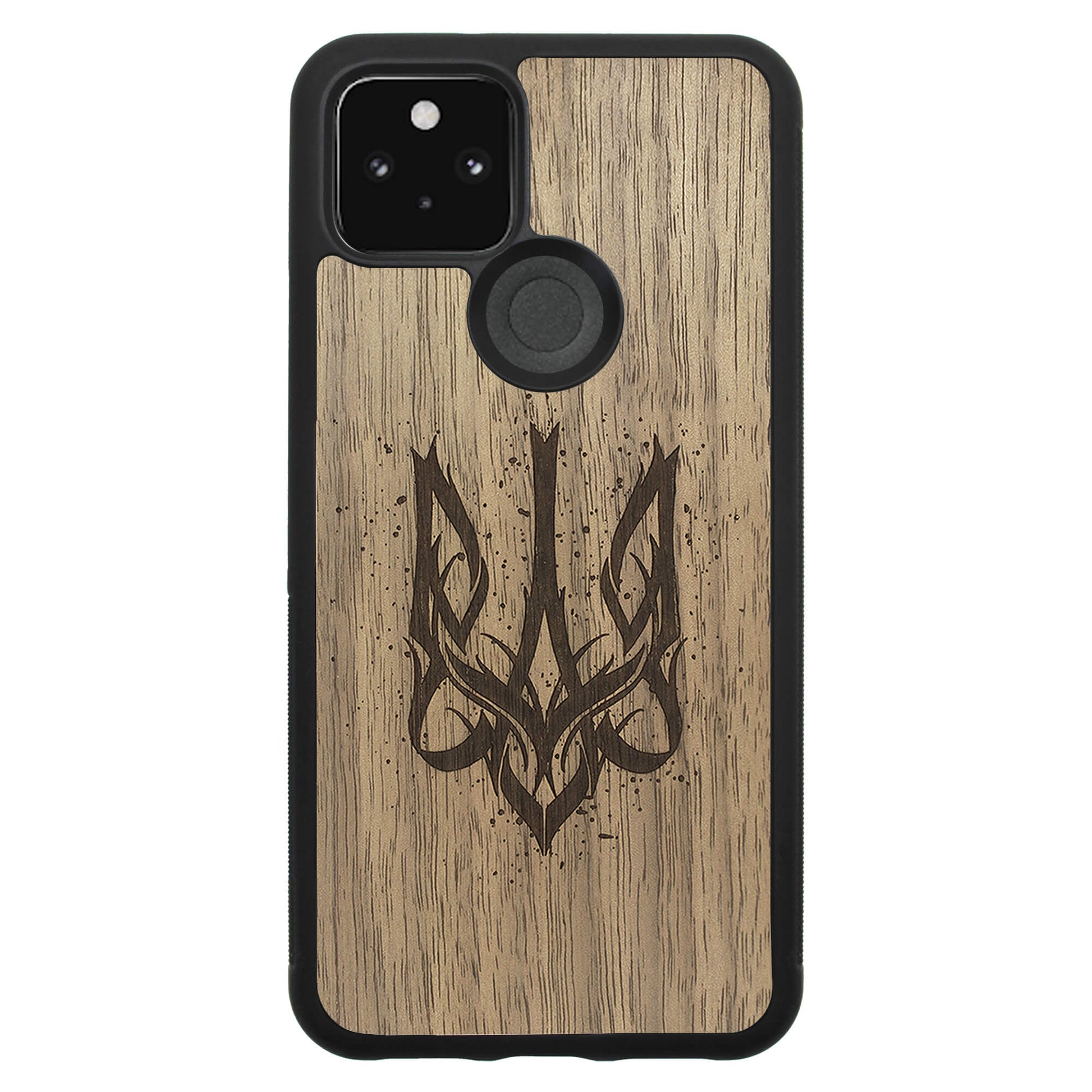 Wooden Case for Google Pixel 5 Ukrainian Trident Trizub