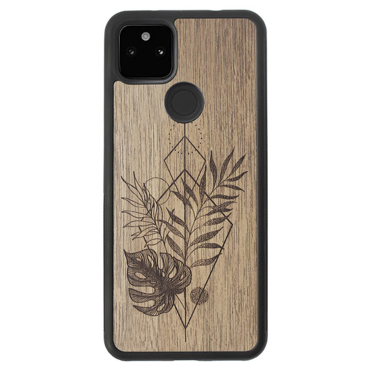 Wooden Case for Google Pixel 5A 5G Monstera