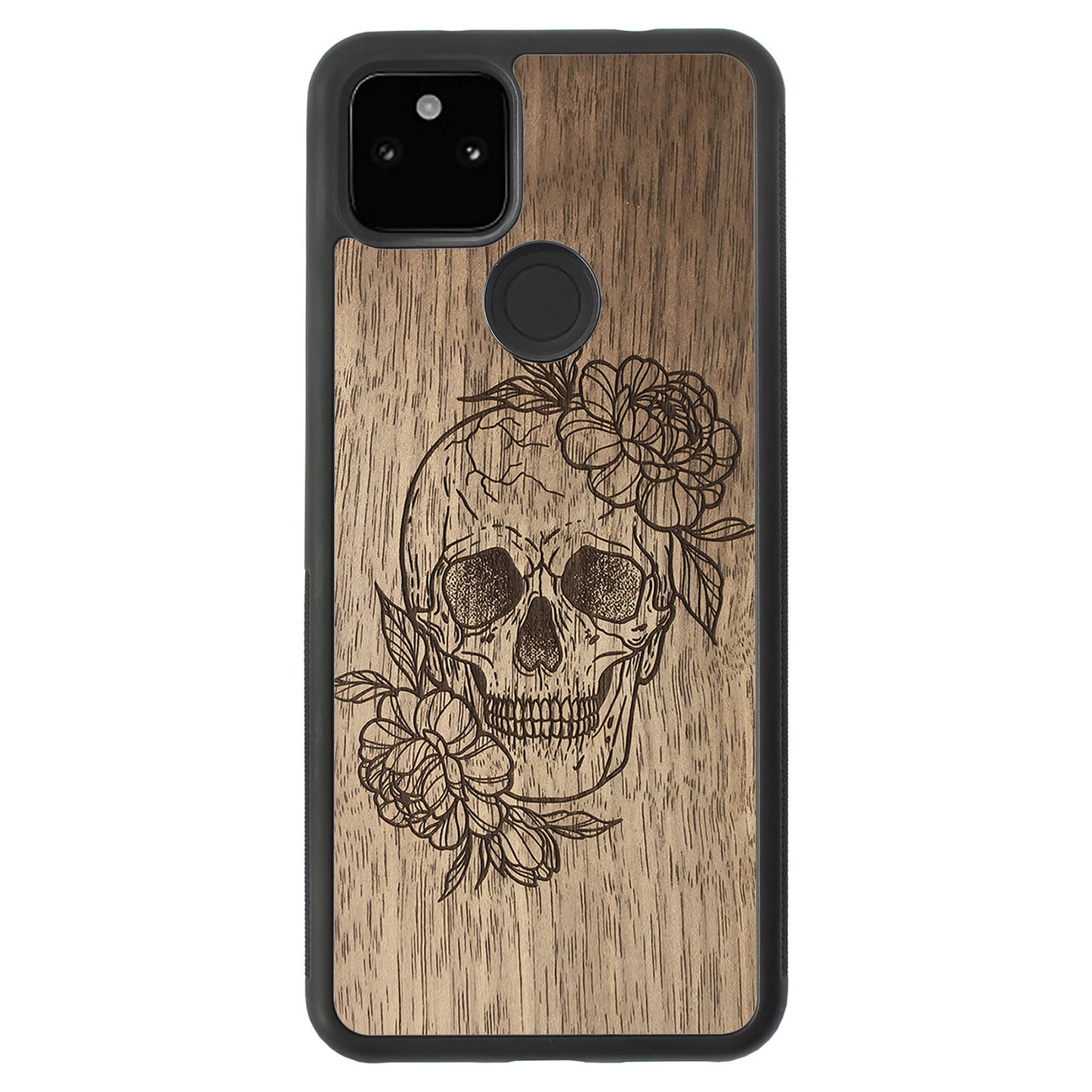 Wooden Case for Google Pixel 5A 5G Skull
