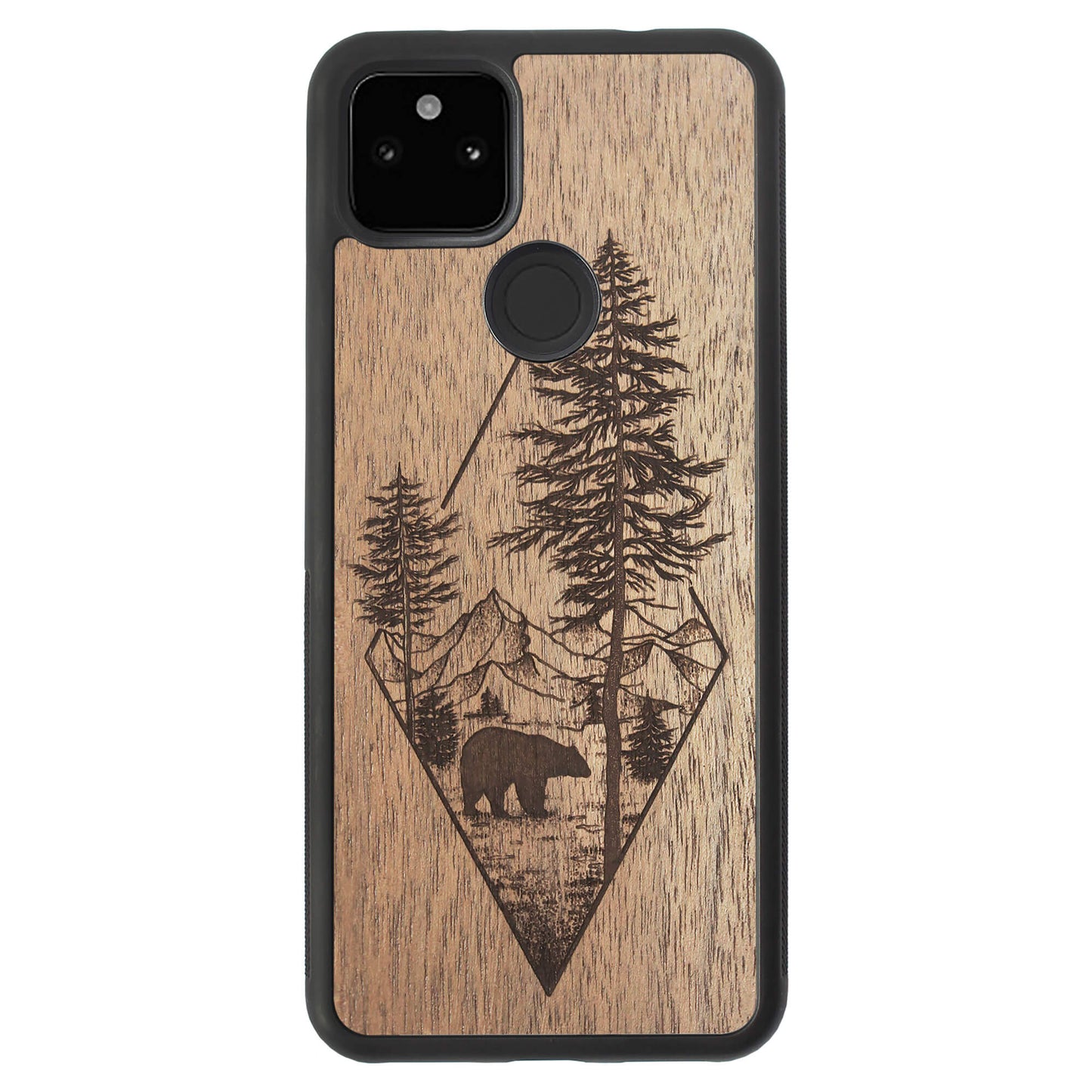Wooden Case for Google Pixel 5A 5G Woodland Bear