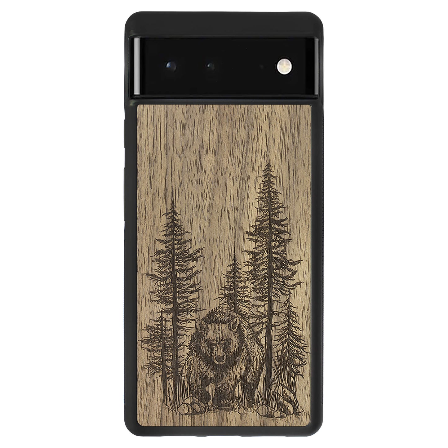 Wooden Case for Google Pixel 6 Bear Forest