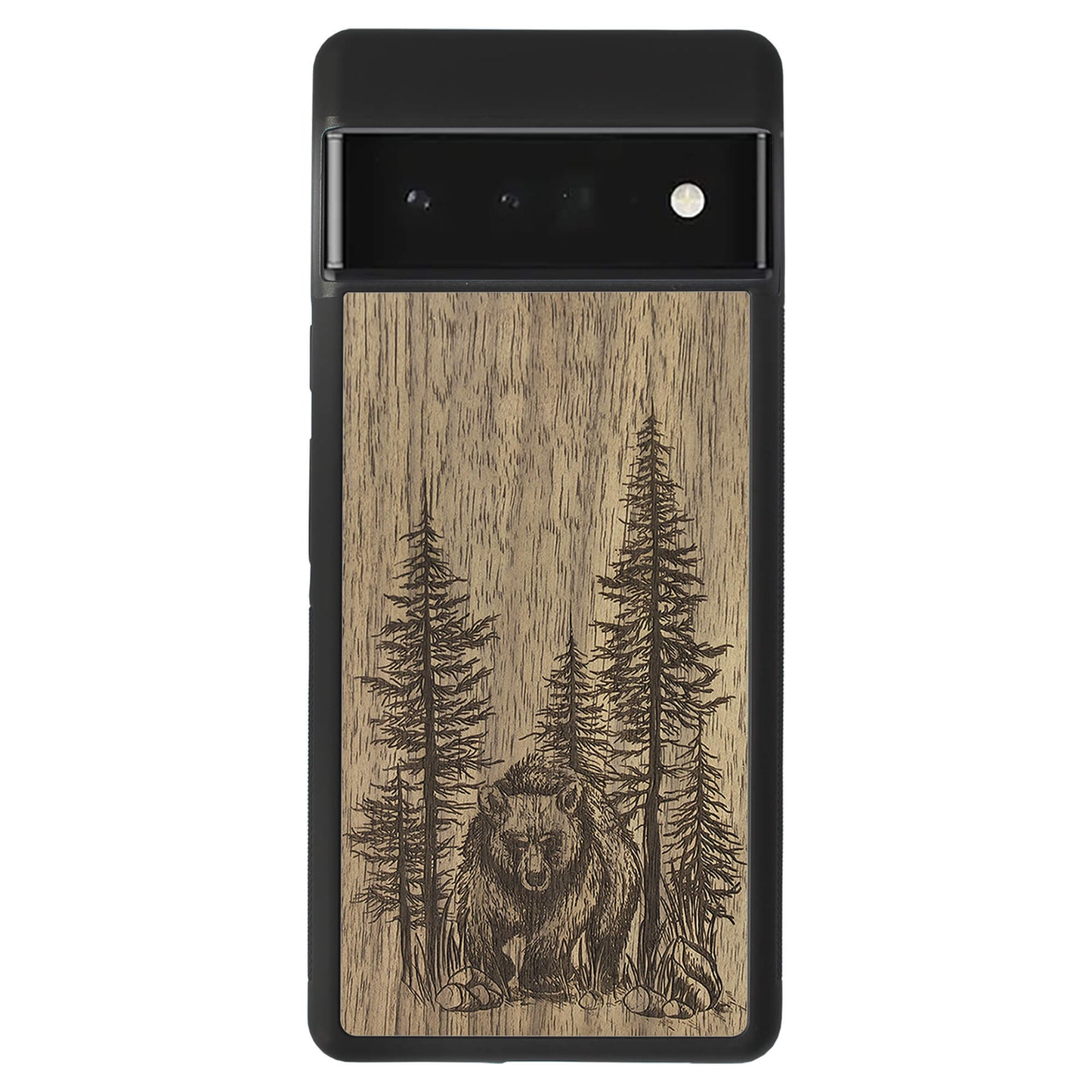 Wooden Case for Google Pixel 6 Pro Bear Forest