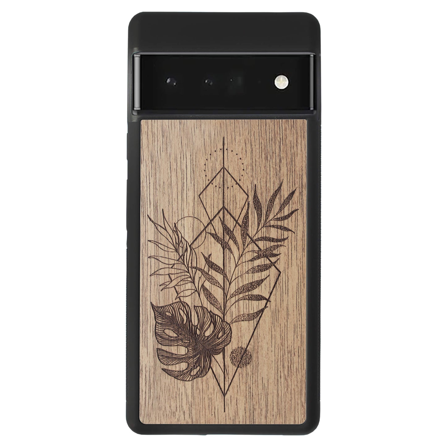Wooden Case for Google Pixel 6 Pro Monstera
