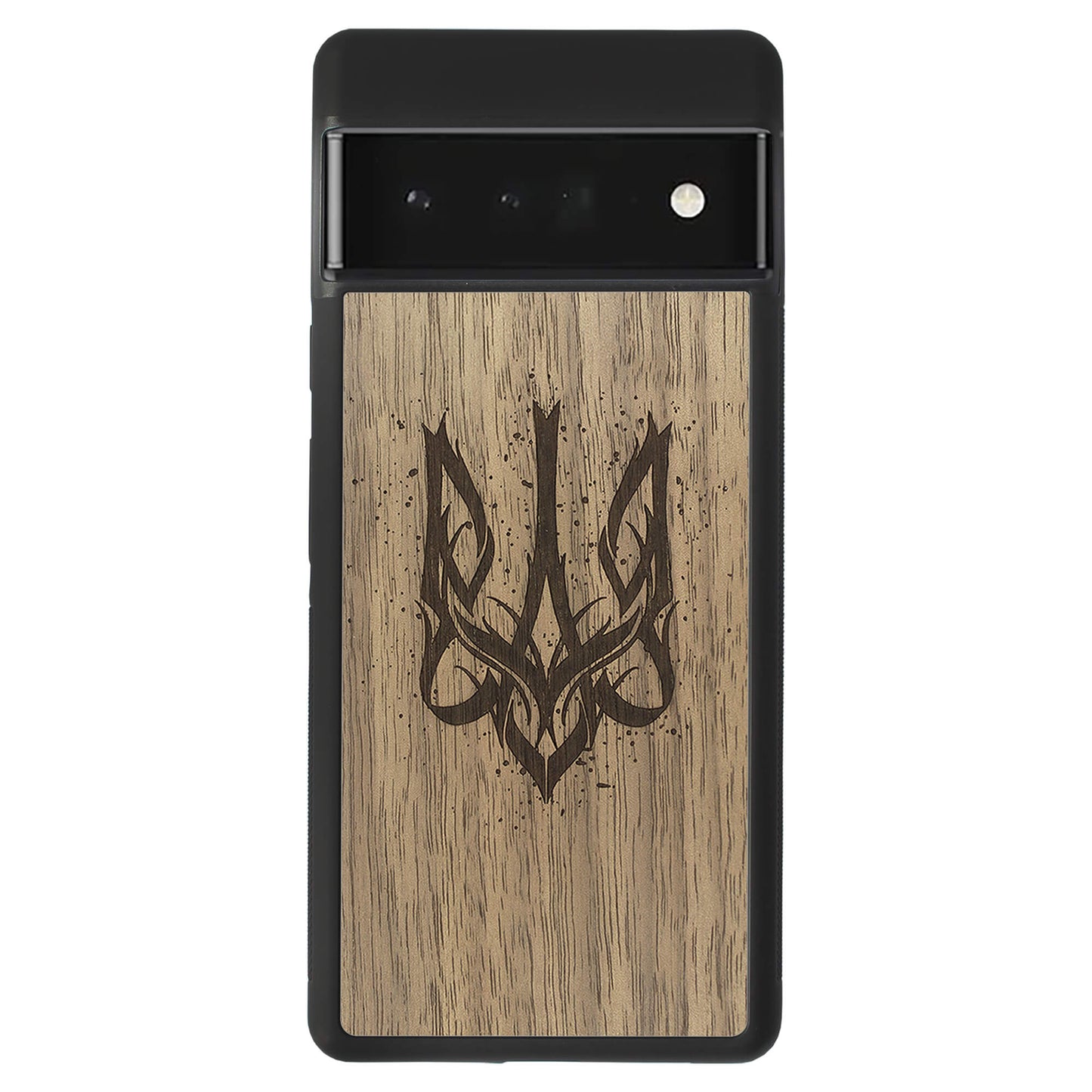 Wooden Case for Google Pixel 6 Pro Ukrainian Trident Trizub