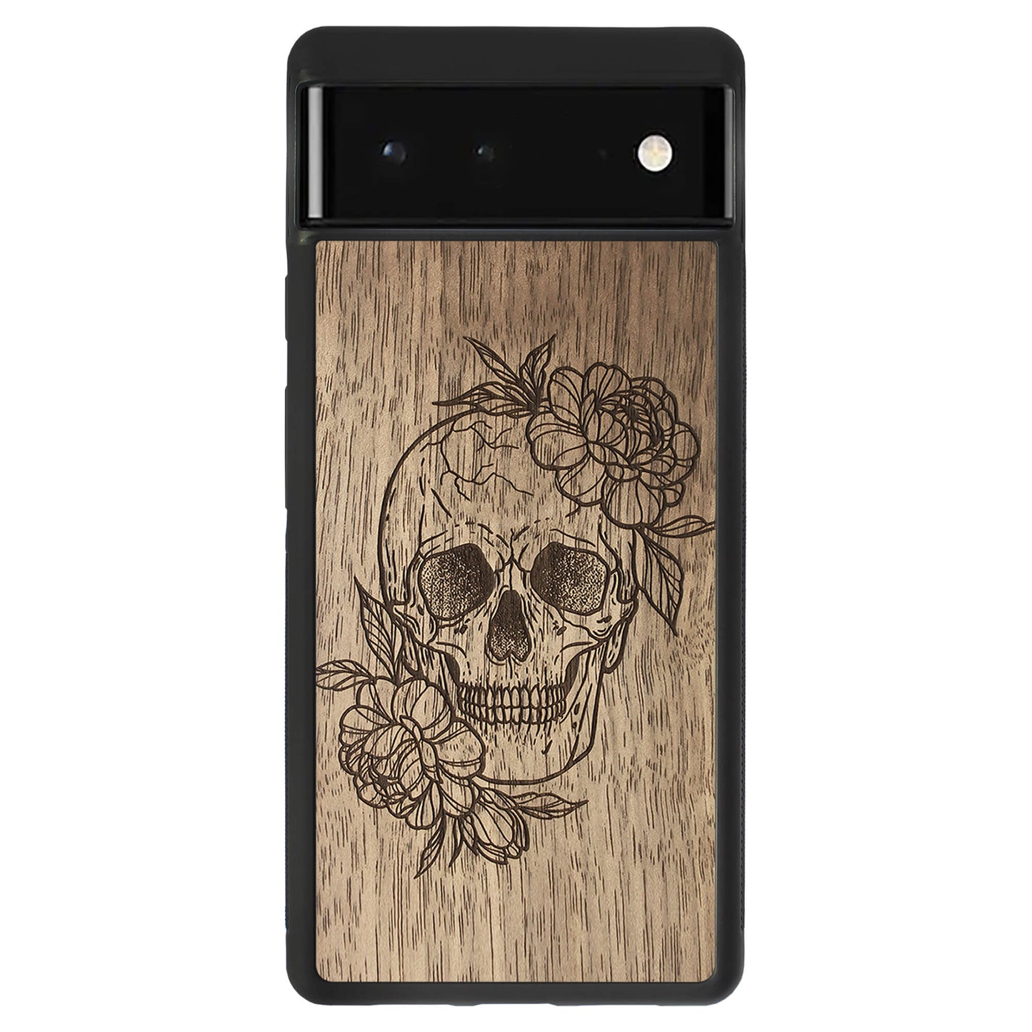 Wooden Case for Google Pixel 6 Skull