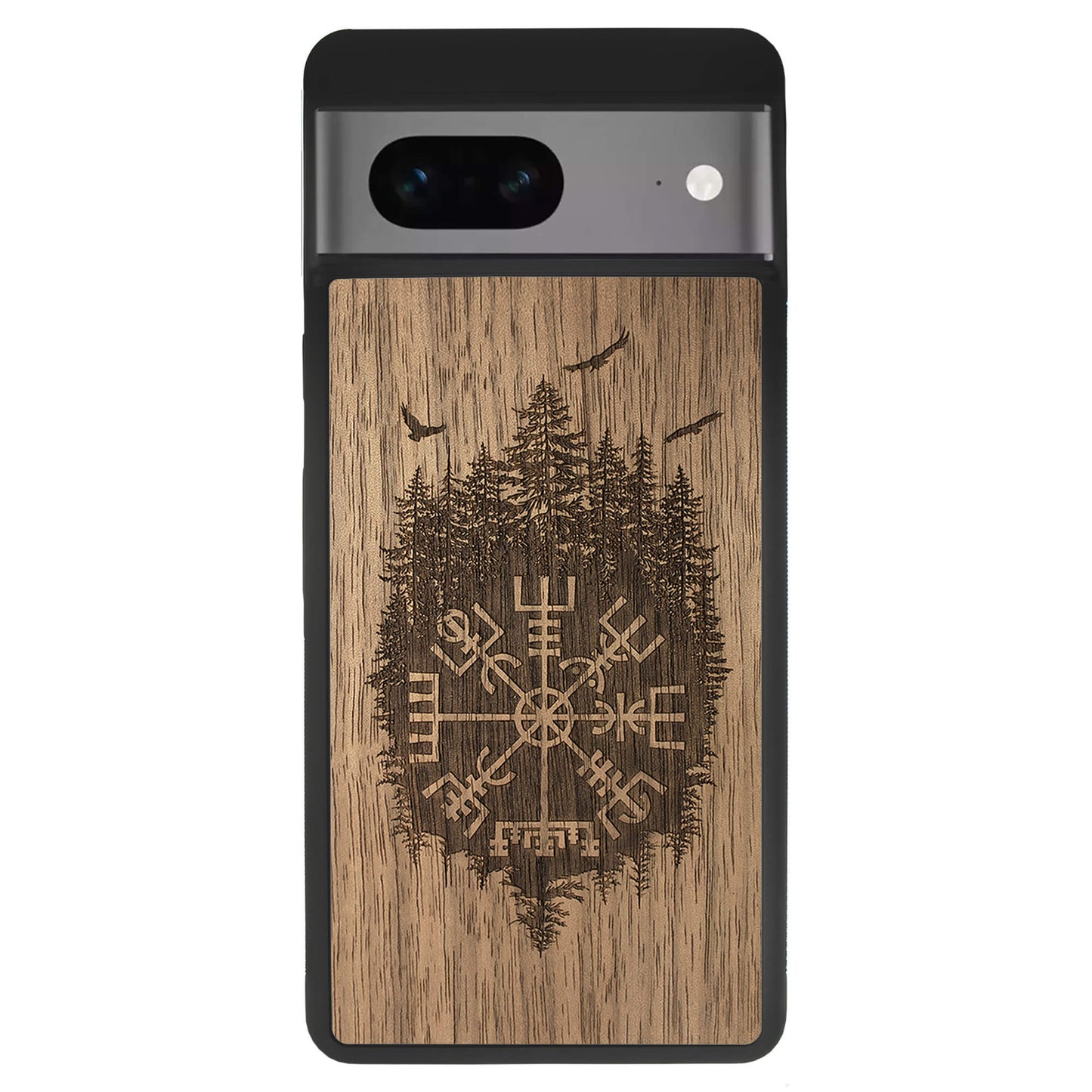 Wooden Case for Google Pixel 7 Viking Compass Vegvisir