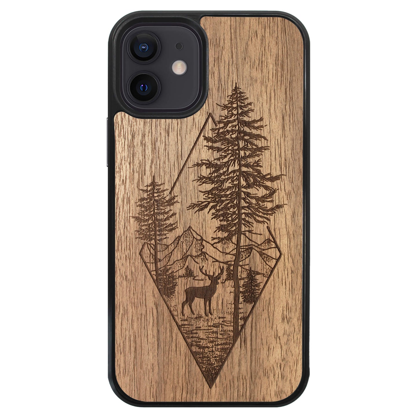 Wooden Case for iPhone 12 Mini Deer Woodland